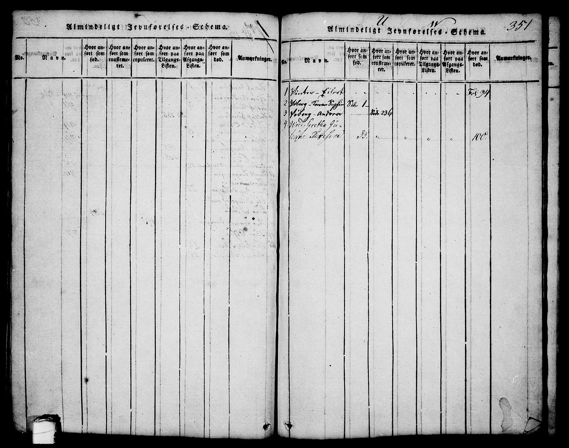 Brevik kirkebøker, AV/SAKO-A-255/G/Ga/L0001: Parish register (copy) no. 1, 1814-1845, p. 351