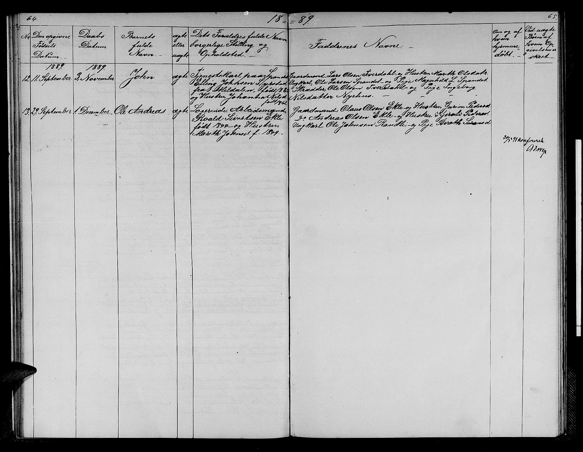 Ministerialprotokoller, klokkerbøker og fødselsregistre - Sør-Trøndelag, SAT/A-1456/608/L0340: Parish register (copy) no. 608C06, 1864-1889, p. 64-65