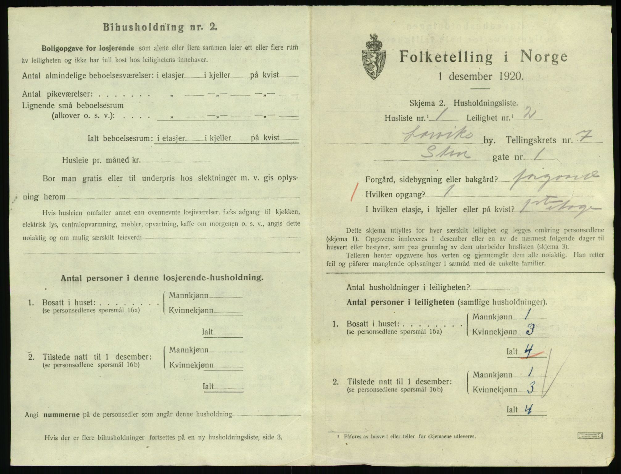 SAKO, 1920 census for Larvik, 1920, p. 5986