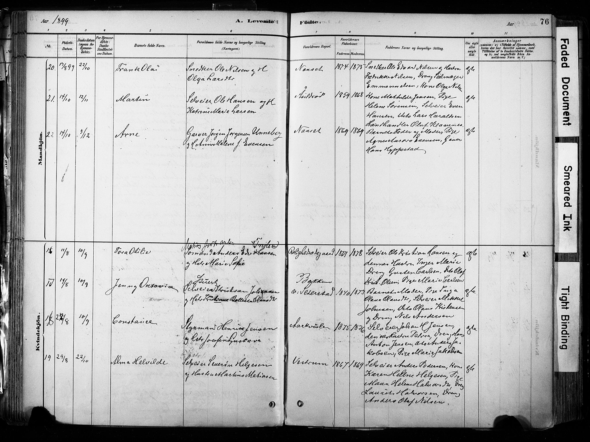 Hedrum kirkebøker, AV/SAKO-A-344/F/Fa/L0009: Parish register (official) no. I 9, 1881-1903, p. 76