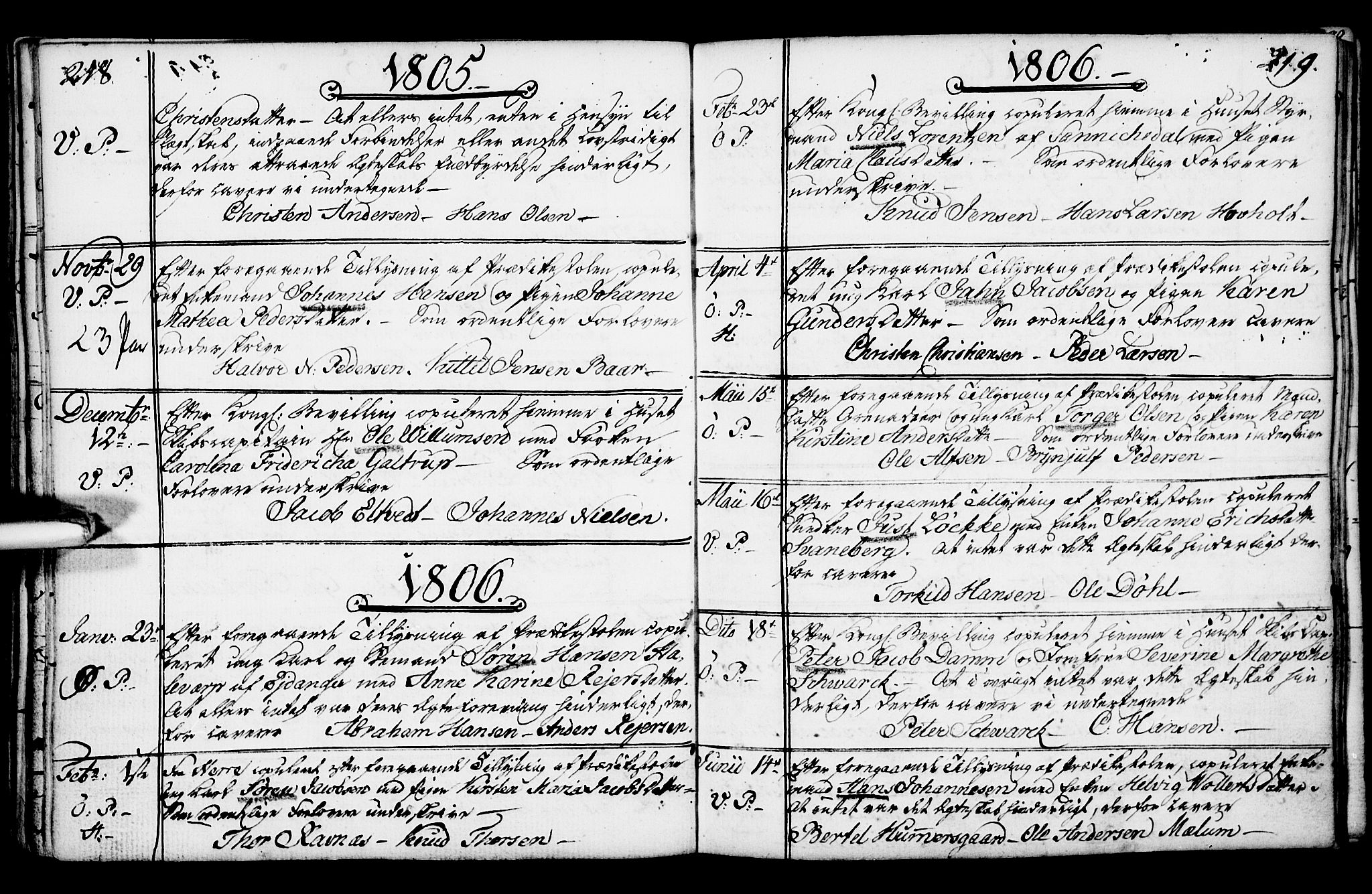 Porsgrunn kirkebøker , SAKO/A-104/F/Fa/L0003: Parish register (official) no. 3, 1764-1814, p. 218-219