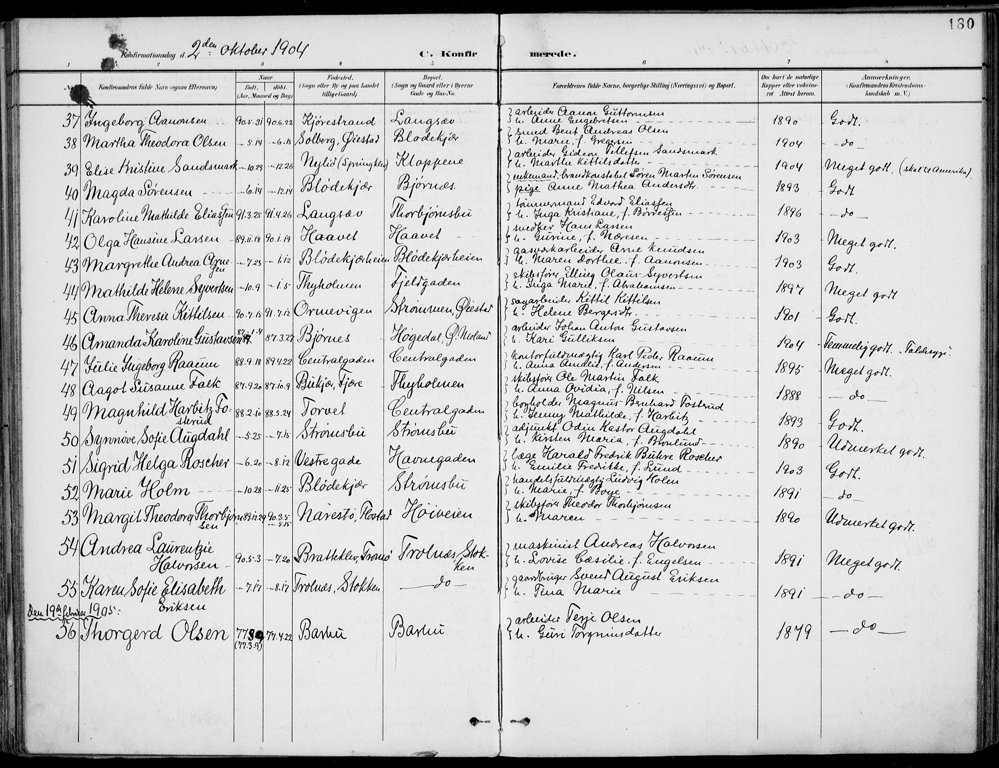 Barbu sokneprestkontor, AV/SAK-1111-0003/F/Fa/L0005: Parish register (official) no. A 5, 1899-1909, p. 180