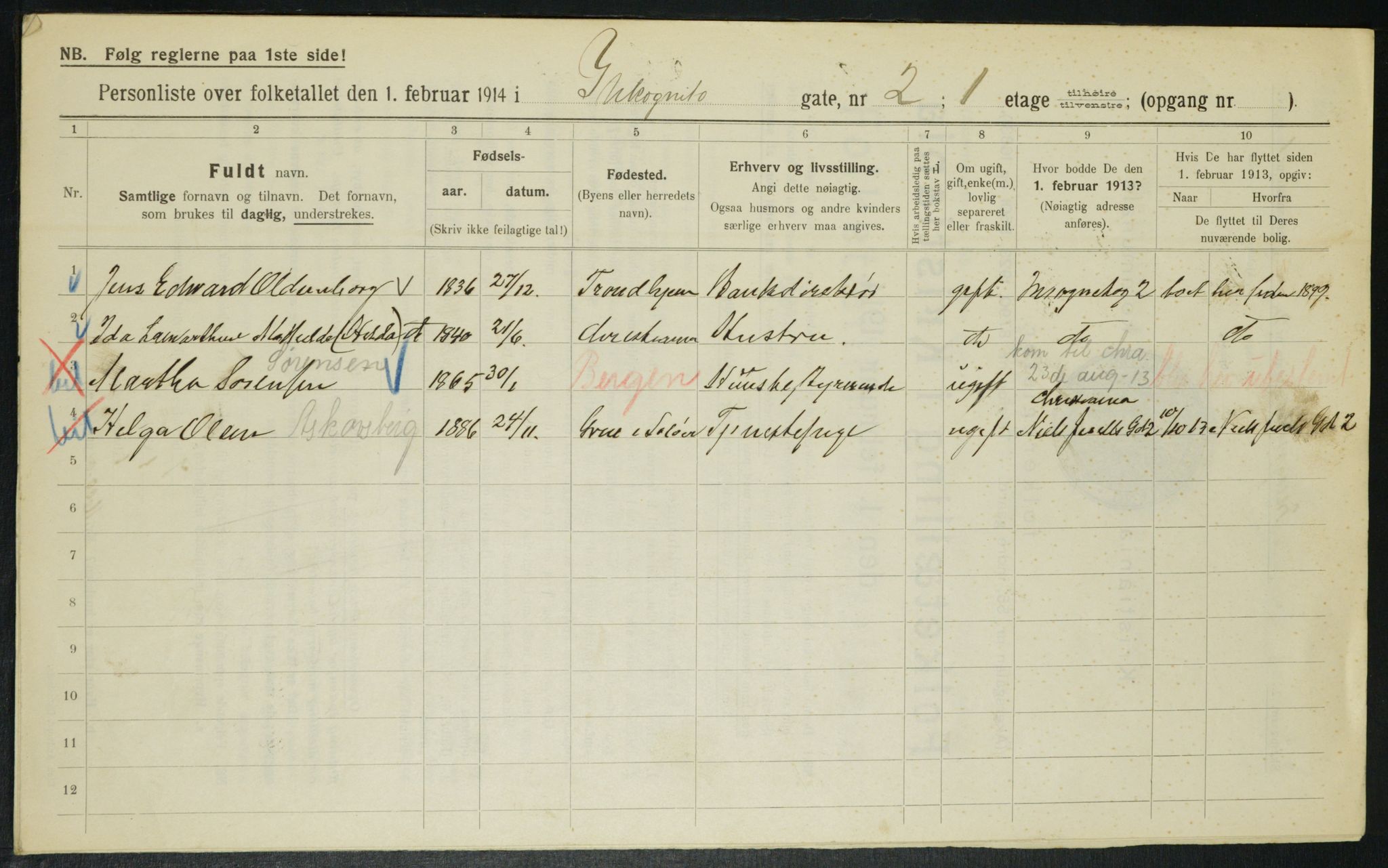 OBA, Municipal Census 1914 for Kristiania, 1914, p. 44023