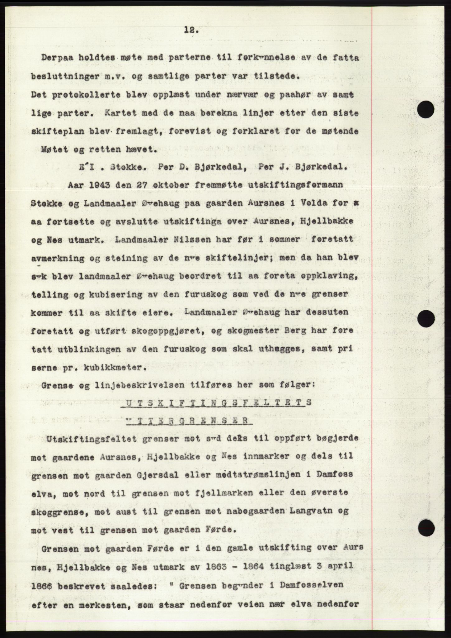 Søre Sunnmøre sorenskriveri, AV/SAT-A-4122/1/2/2C/L0075: Mortgage book no. 1A, 1943-1943, Diary no: : 1116/1943