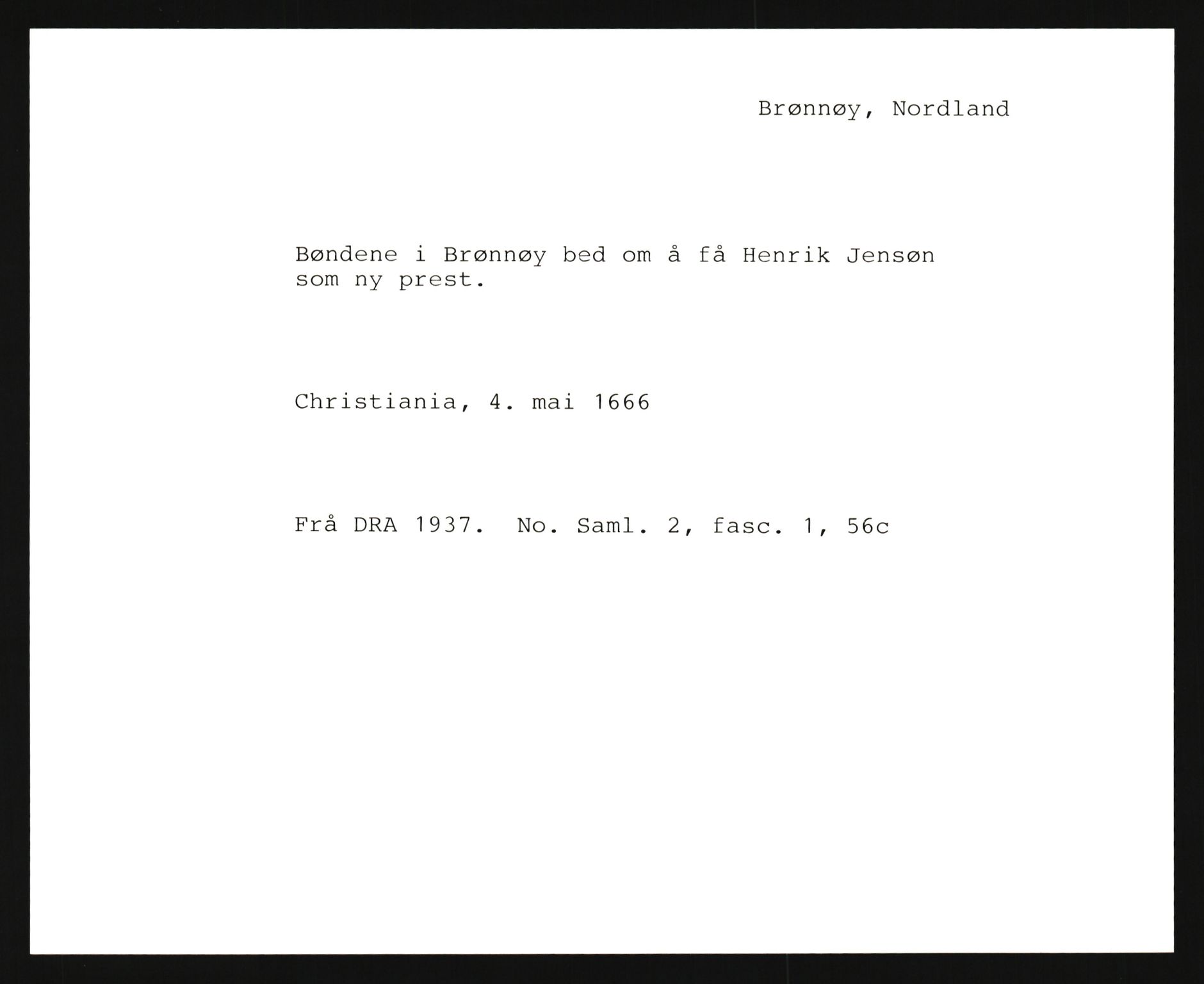 Riksarkivets diplomsamling, AV/RA-EA-5965/F35/F35e/L0034: Registreringssedler Nordland, Troms og ikke stedfestede ("uplasserte") sedler, 1400-1700, p. 37