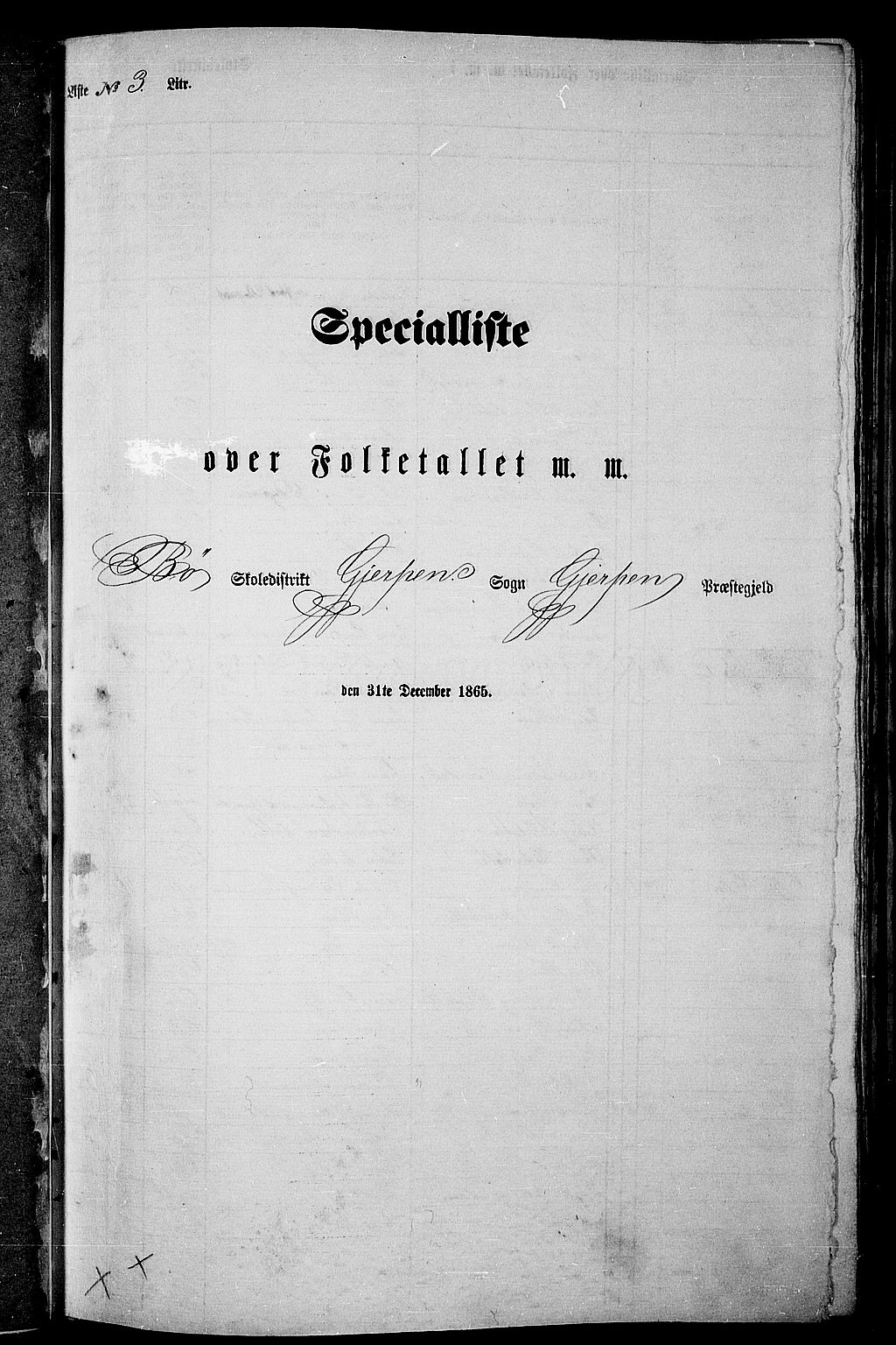 RA, 1865 census for Gjerpen, 1865, p. 58