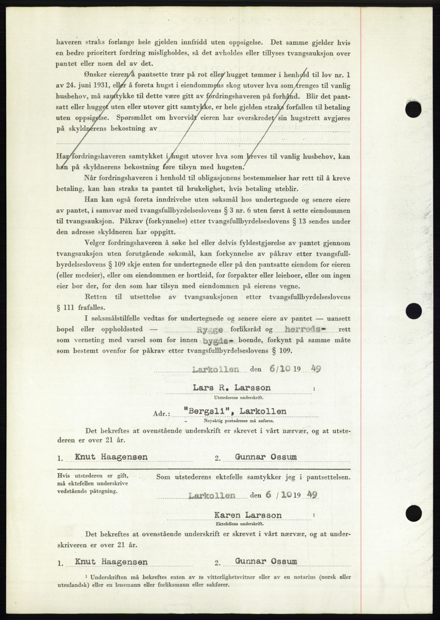 Moss sorenskriveri, SAO/A-10168: Mortgage book no. B23, 1949-1950, Diary no: : 3248/1949