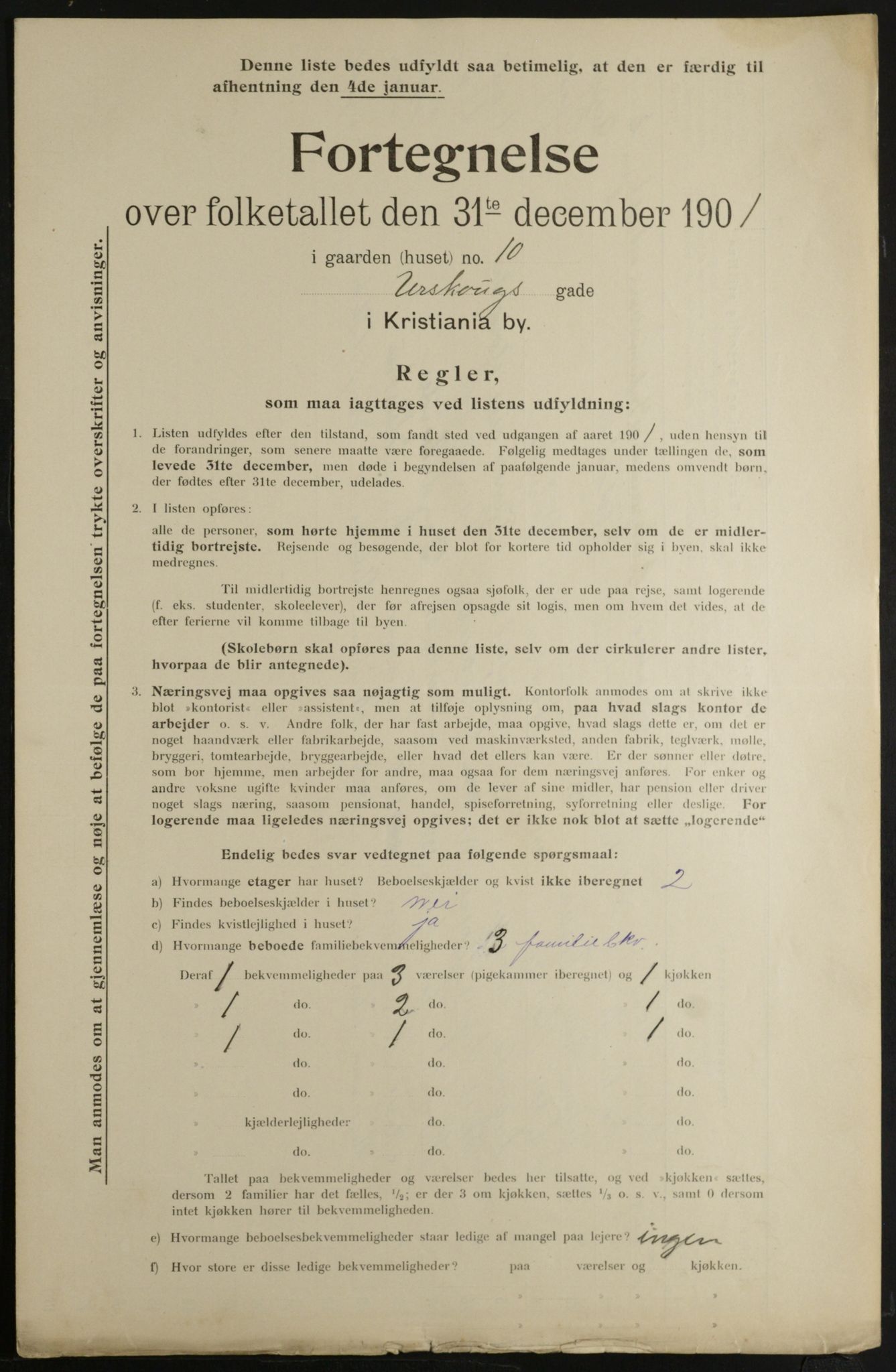 OBA, Municipal Census 1901 for Kristiania, 1901, p. 491