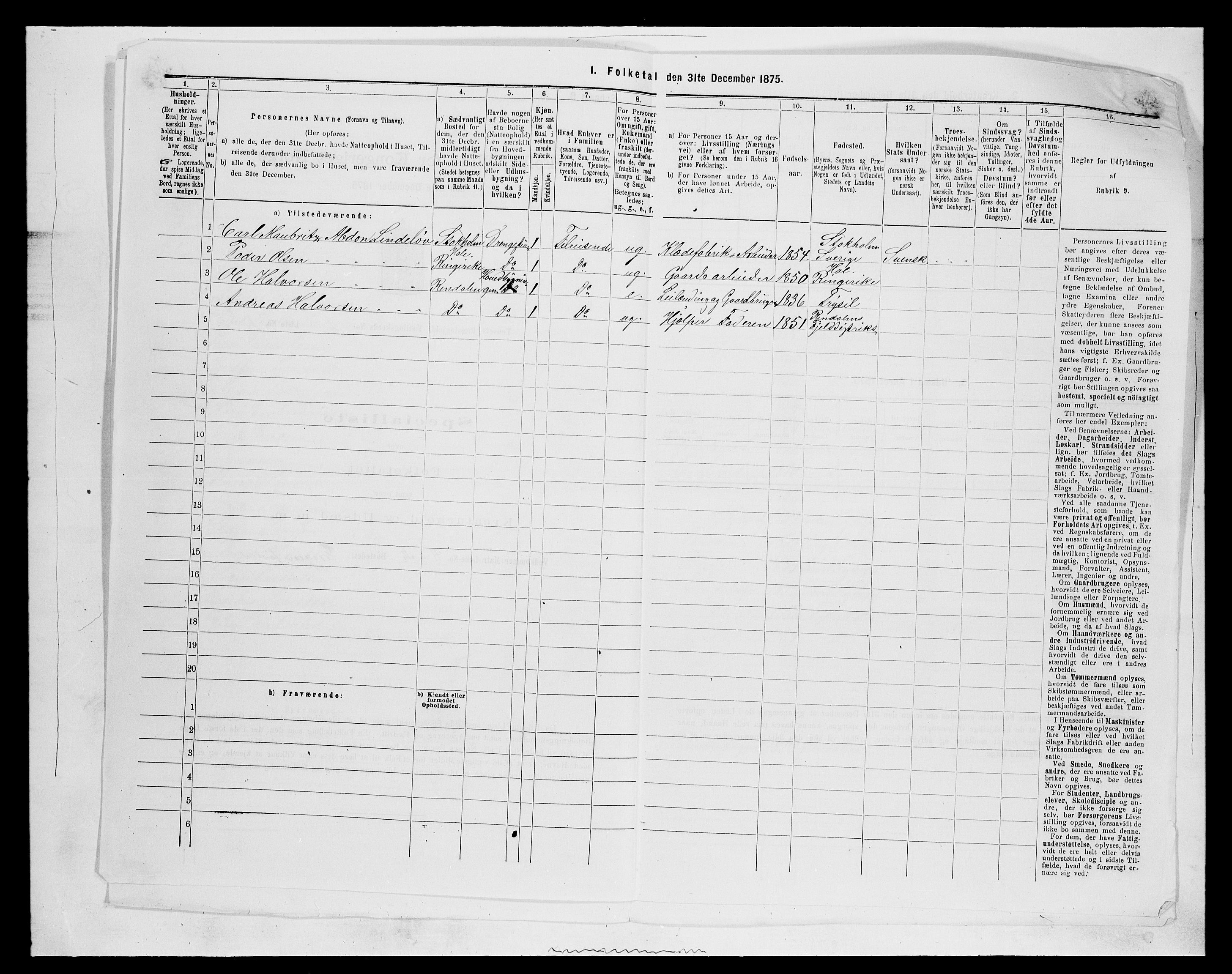 SAH, 1875 census for 0437P Tynset, 1875, p. 303