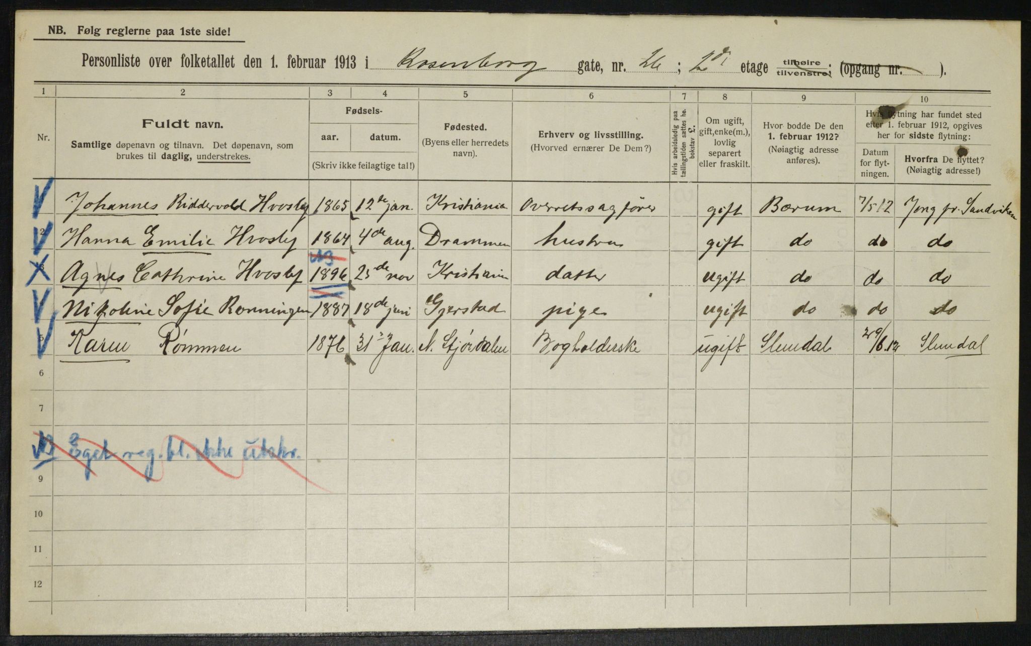 OBA, Municipal Census 1913 for Kristiania, 1913, p. 83686