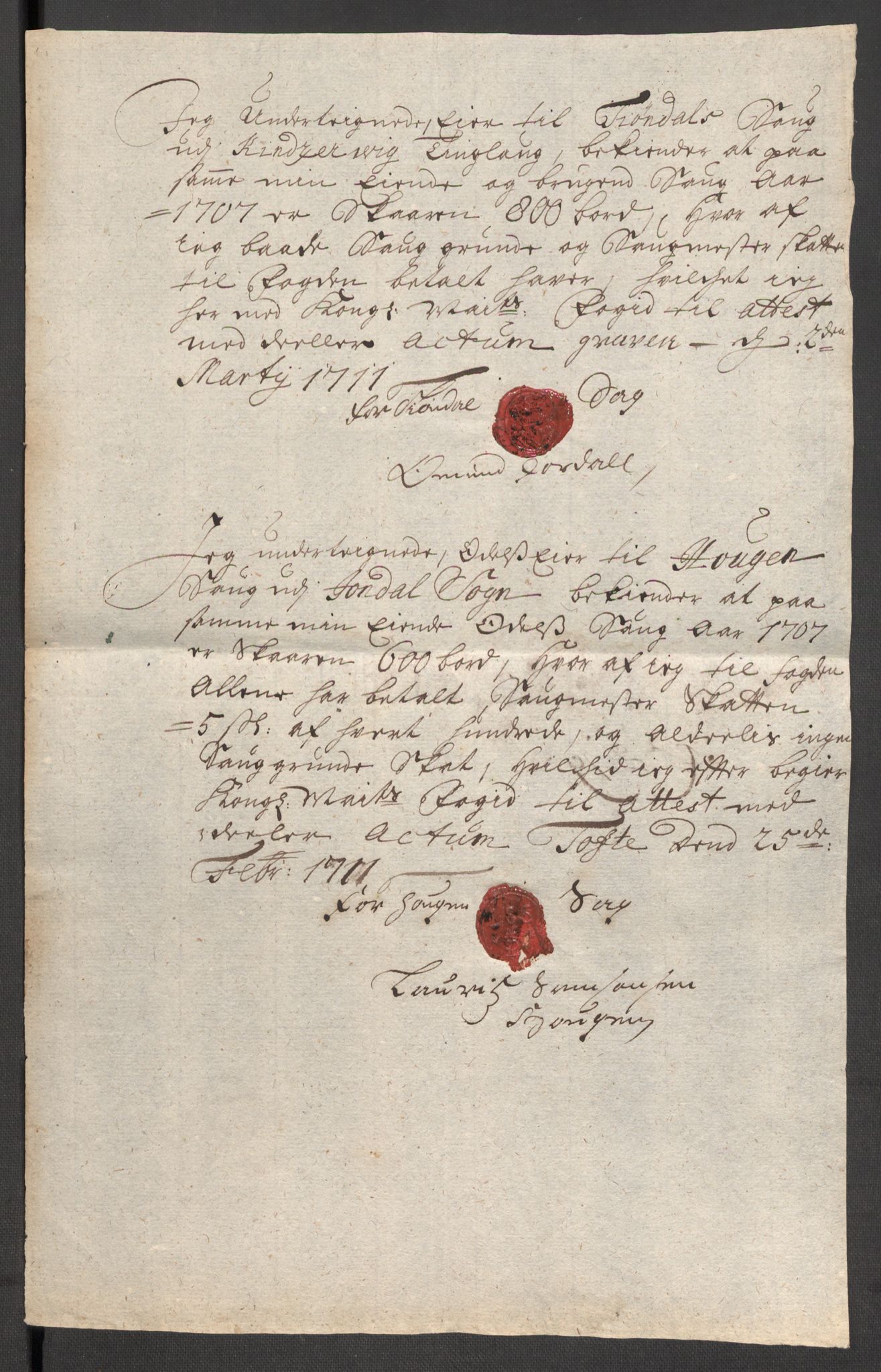 Rentekammeret inntil 1814, Reviderte regnskaper, Fogderegnskap, AV/RA-EA-4092/R48/L2984: Fogderegnskap Sunnhordland og Hardanger, 1706-1707, p. 382