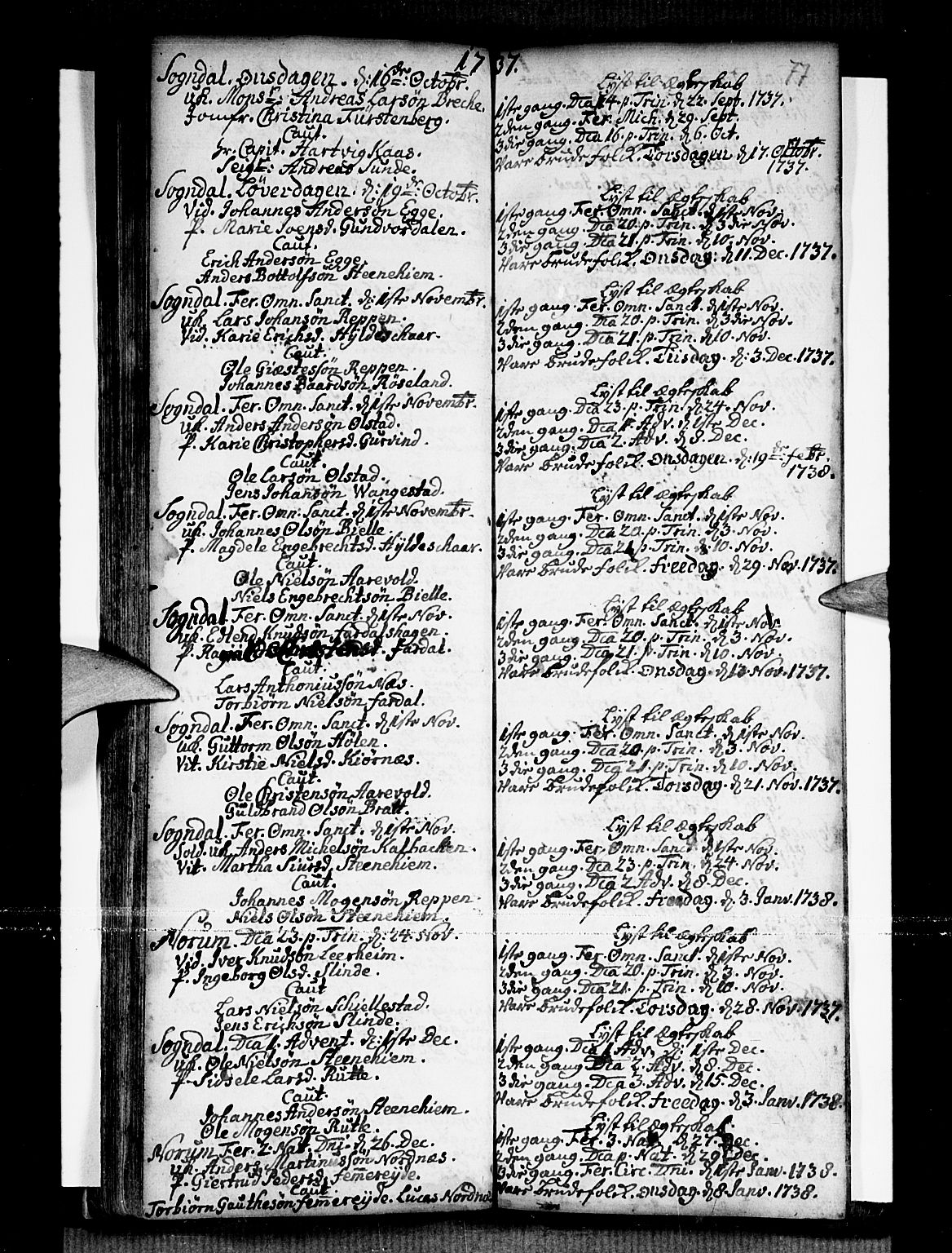 Sogndal sokneprestembete, AV/SAB-A-81301/H/Haa/Haaa/L0002: Parish register (official) no. A 2, 1725-1741, p. 77