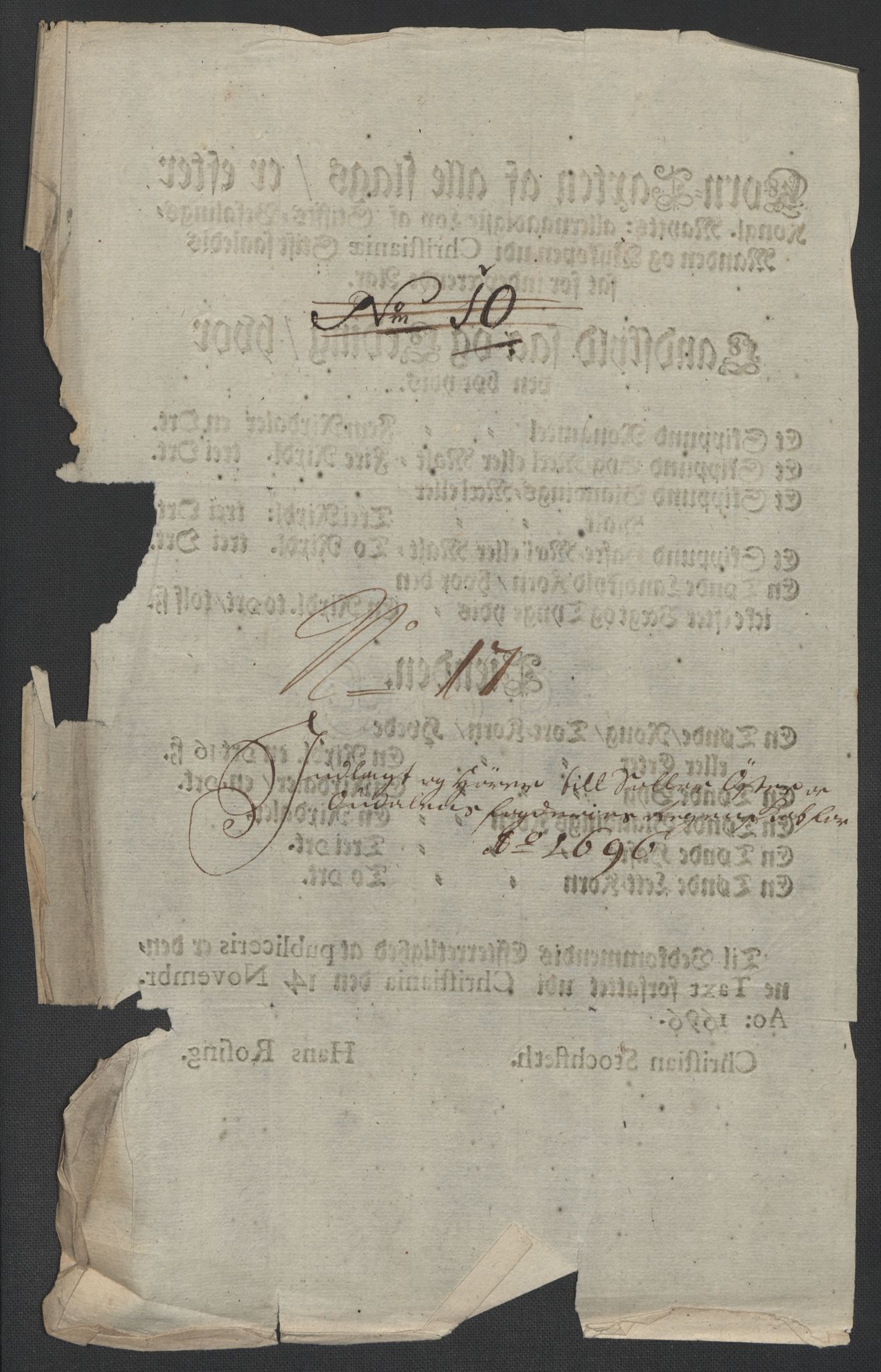 Rentekammeret inntil 1814, Reviderte regnskaper, Fogderegnskap, AV/RA-EA-4092/R13/L0834: Fogderegnskap Solør, Odal og Østerdal, 1696, p. 193