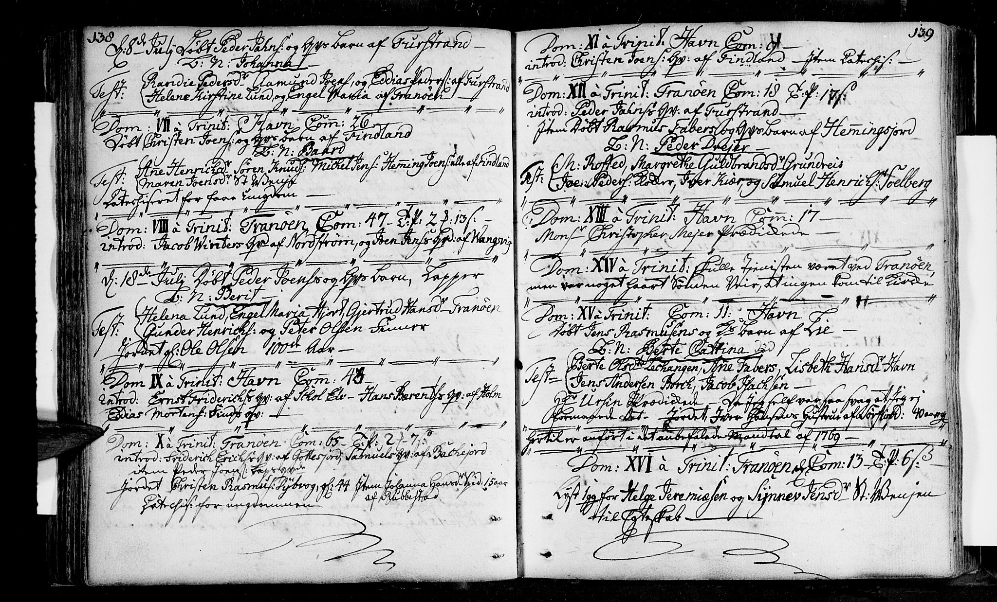 Tranøy sokneprestkontor, AV/SATØ-S-1313/I/Ia/Iaa/L0001kirke: Parish register (official) no. 1, 1757-1773, p. 138-139