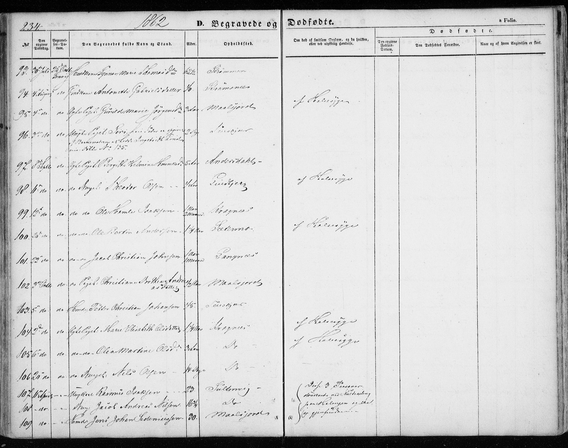 Lenvik sokneprestembete, SATØ/S-1310/H/Ha/Haa/L0007kirke: Parish register (official) no. 7, 1855-1865, p. 234