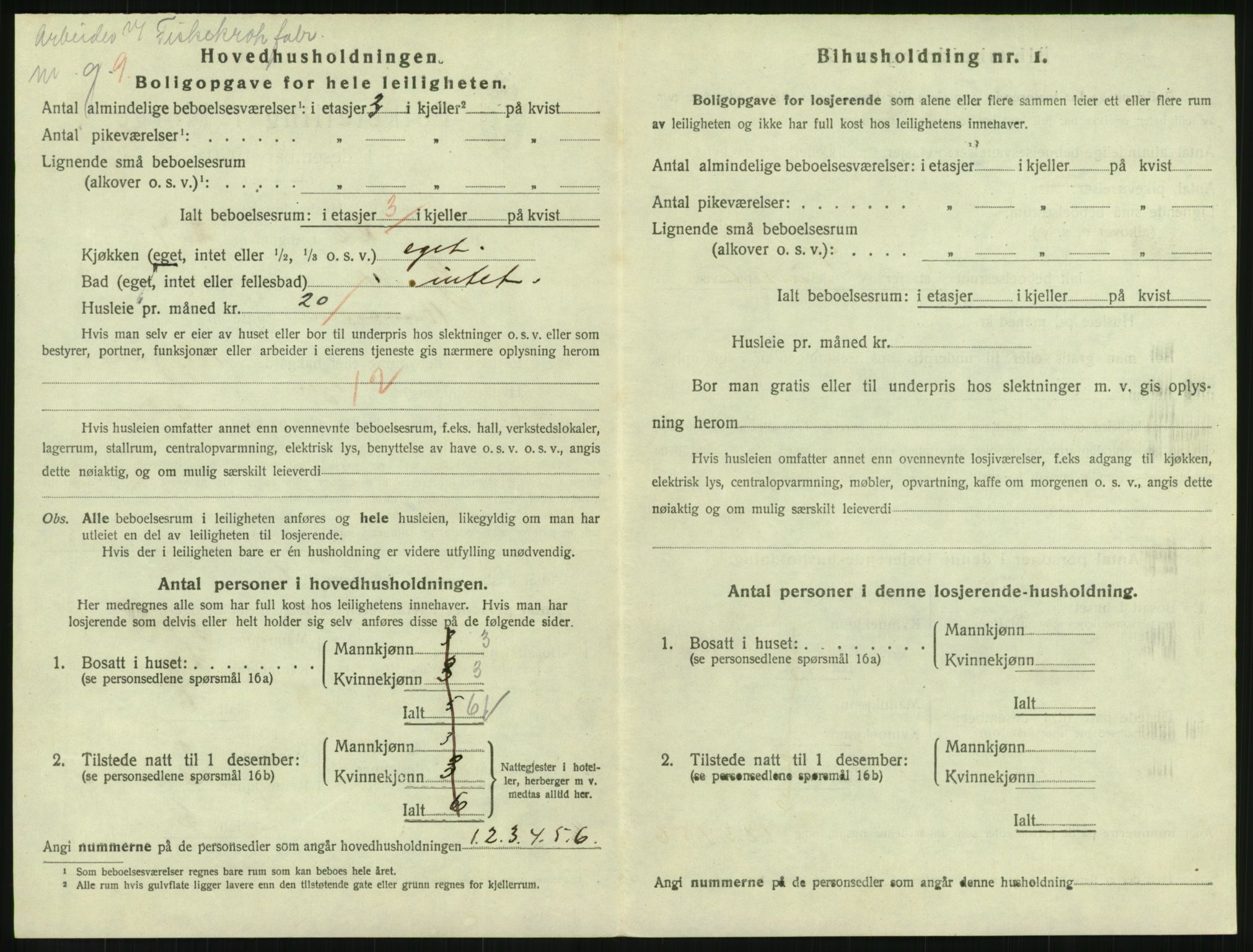 SAH, 1920 census for Gjøvik, 1920, p. 1181