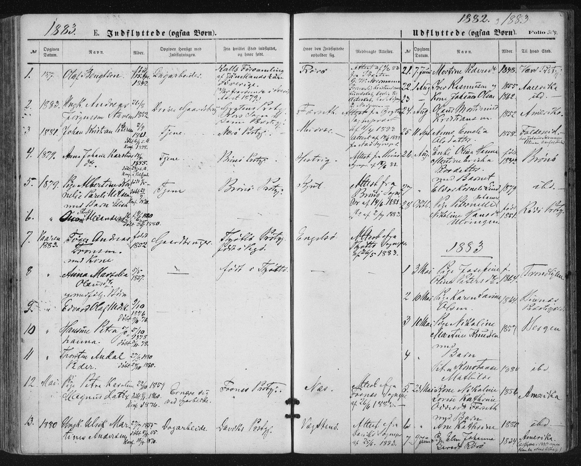 Ministerialprotokoller, klokkerbøker og fødselsregistre - Nordland, SAT/A-1459/816/L0241: Parish register (official) no. 816A07, 1870-1885, p. 304