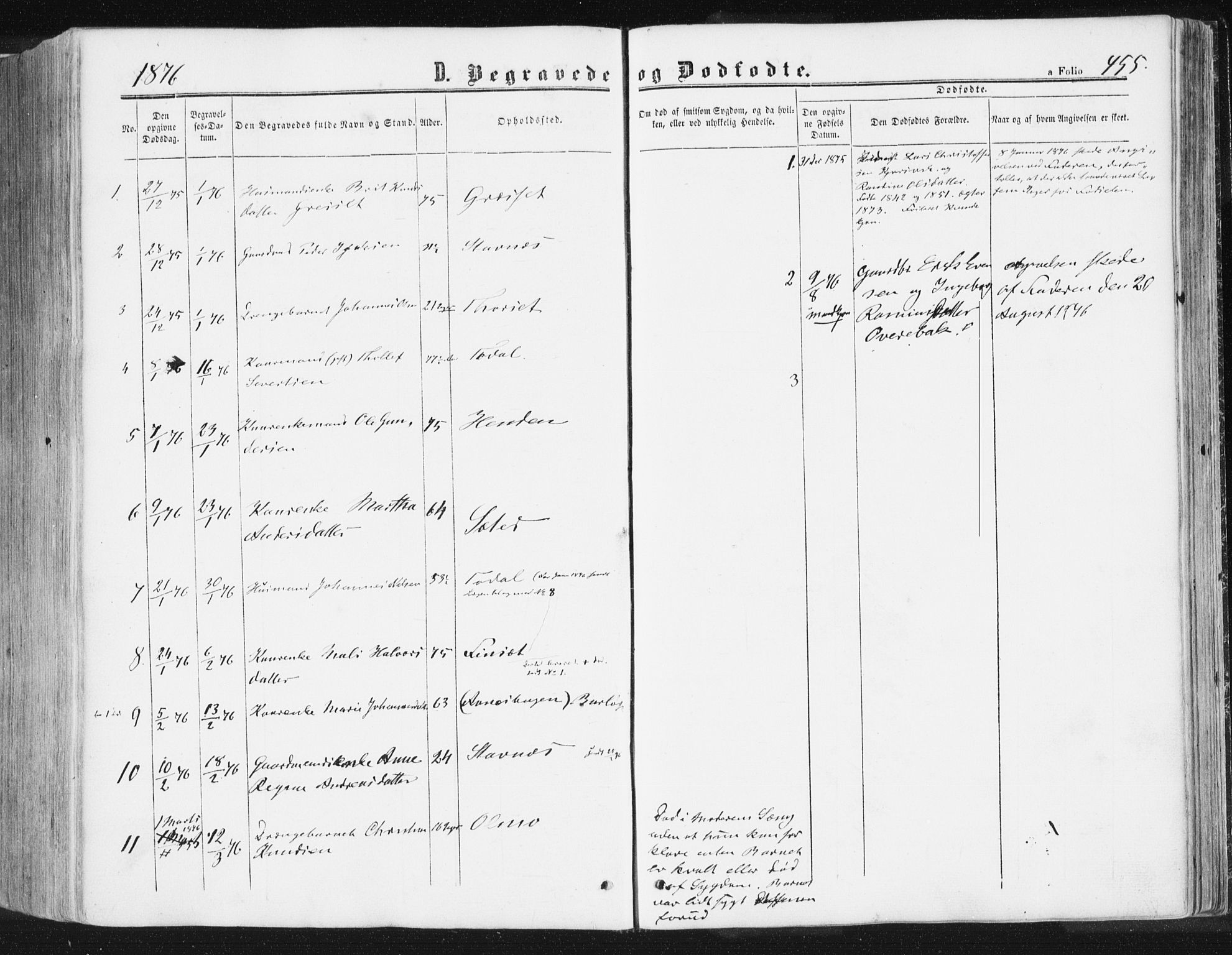 Ministerialprotokoller, klokkerbøker og fødselsregistre - Møre og Romsdal, AV/SAT-A-1454/578/L0905: Parish register (official) no. 578A04, 1859-1877, p. 455