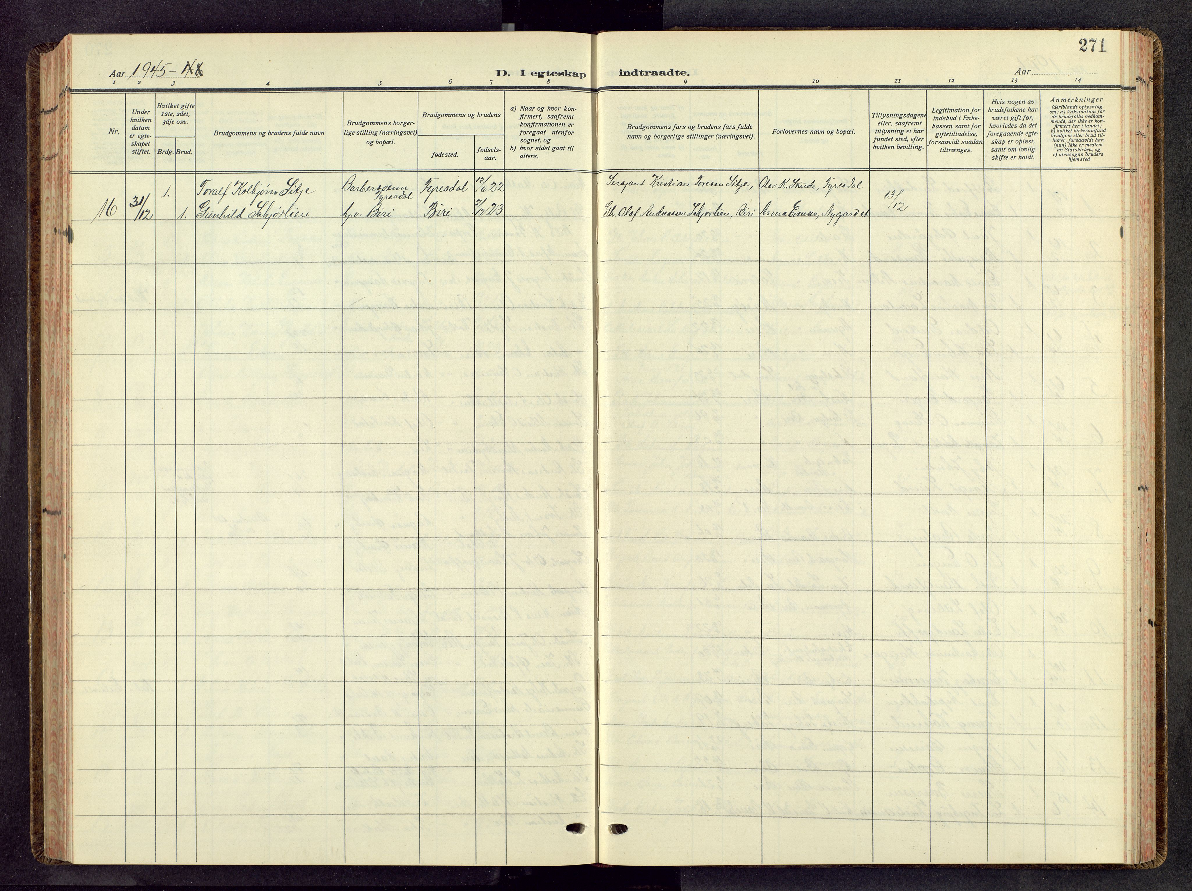 Biri prestekontor, AV/SAH-PREST-096/H/Ha/Hab/L0008: Parish register (copy) no. 8, 1939-1962, p. 271