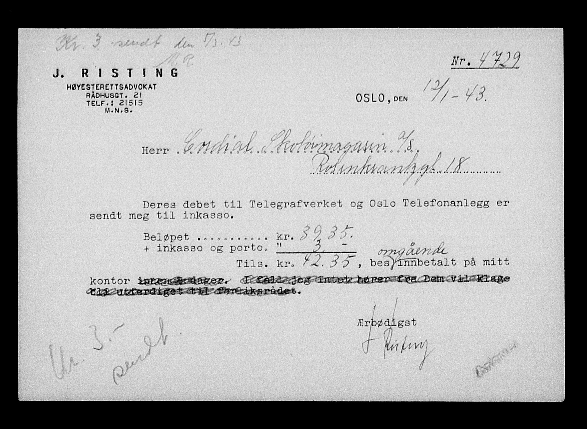 Justisdepartementet, Tilbakeføringskontoret for inndratte formuer, AV/RA-S-1564/H/Hc/Hcc/L0929: --, 1945-1947, p. 123