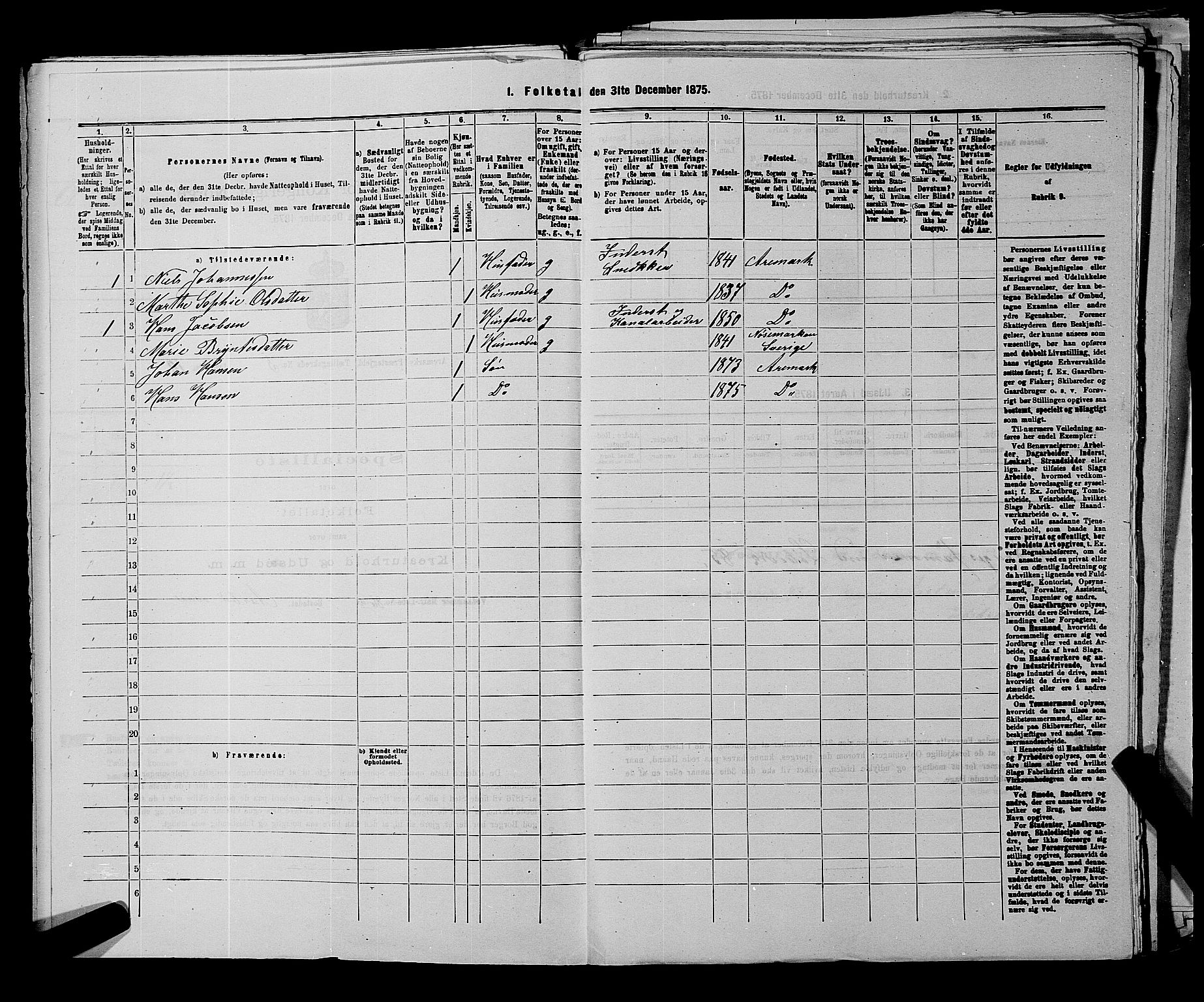 RA, 1875 census for 0118P Aremark, 1875, p. 664