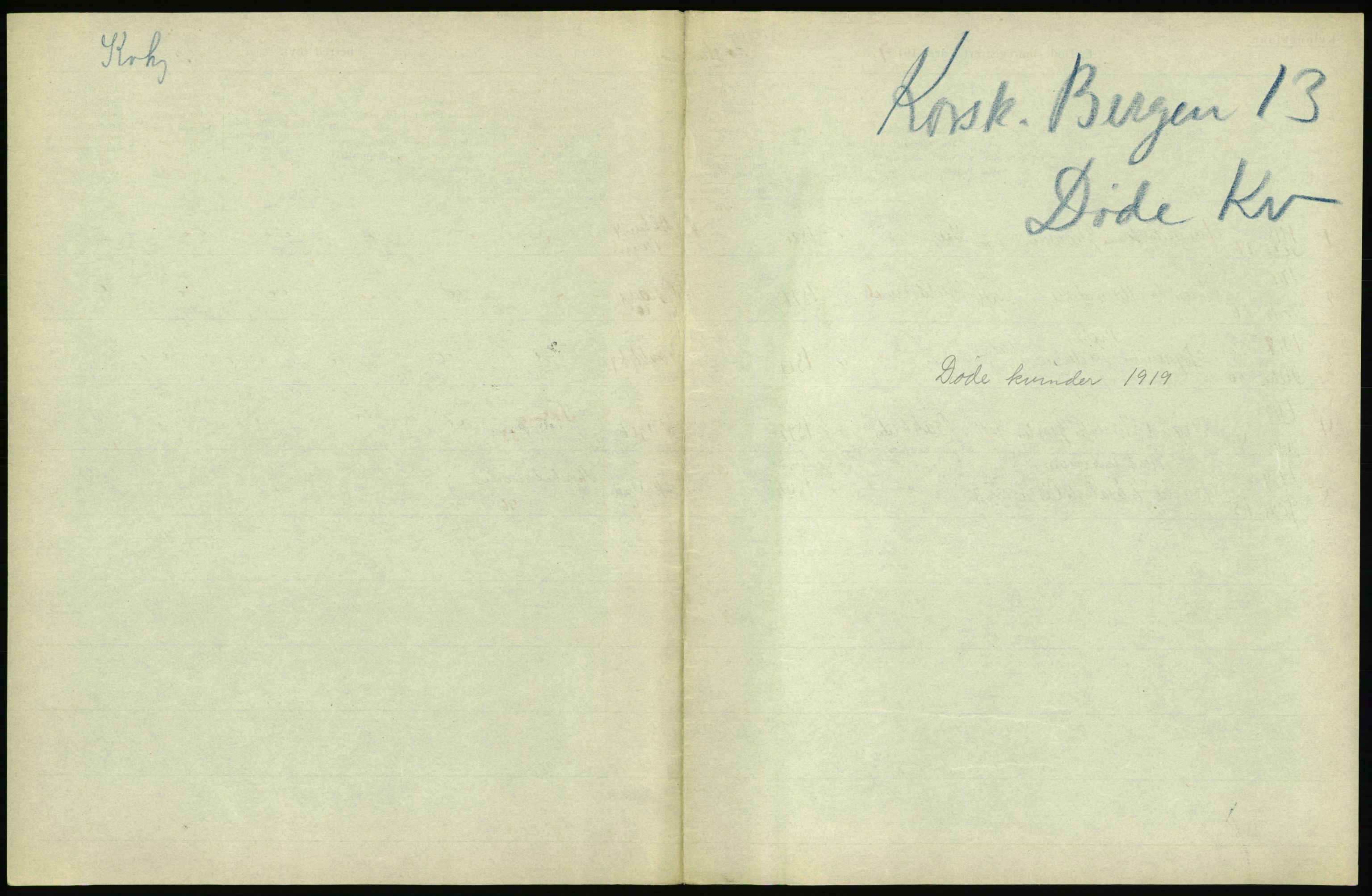 Statistisk sentralbyrå, Sosiodemografiske emner, Befolkning, RA/S-2228/D/Df/Dfb/Dfbi/L0035: Bergen: Gifte, døde, dødfødte., 1919, p. 635