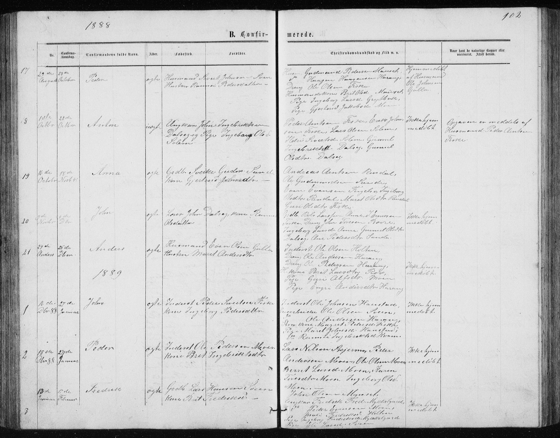 Ministerialprotokoller, klokkerbøker og fødselsregistre - Møre og Romsdal, AV/SAT-A-1454/597/L1064: Parish register (copy) no. 597C01, 1866-1898, p. 102