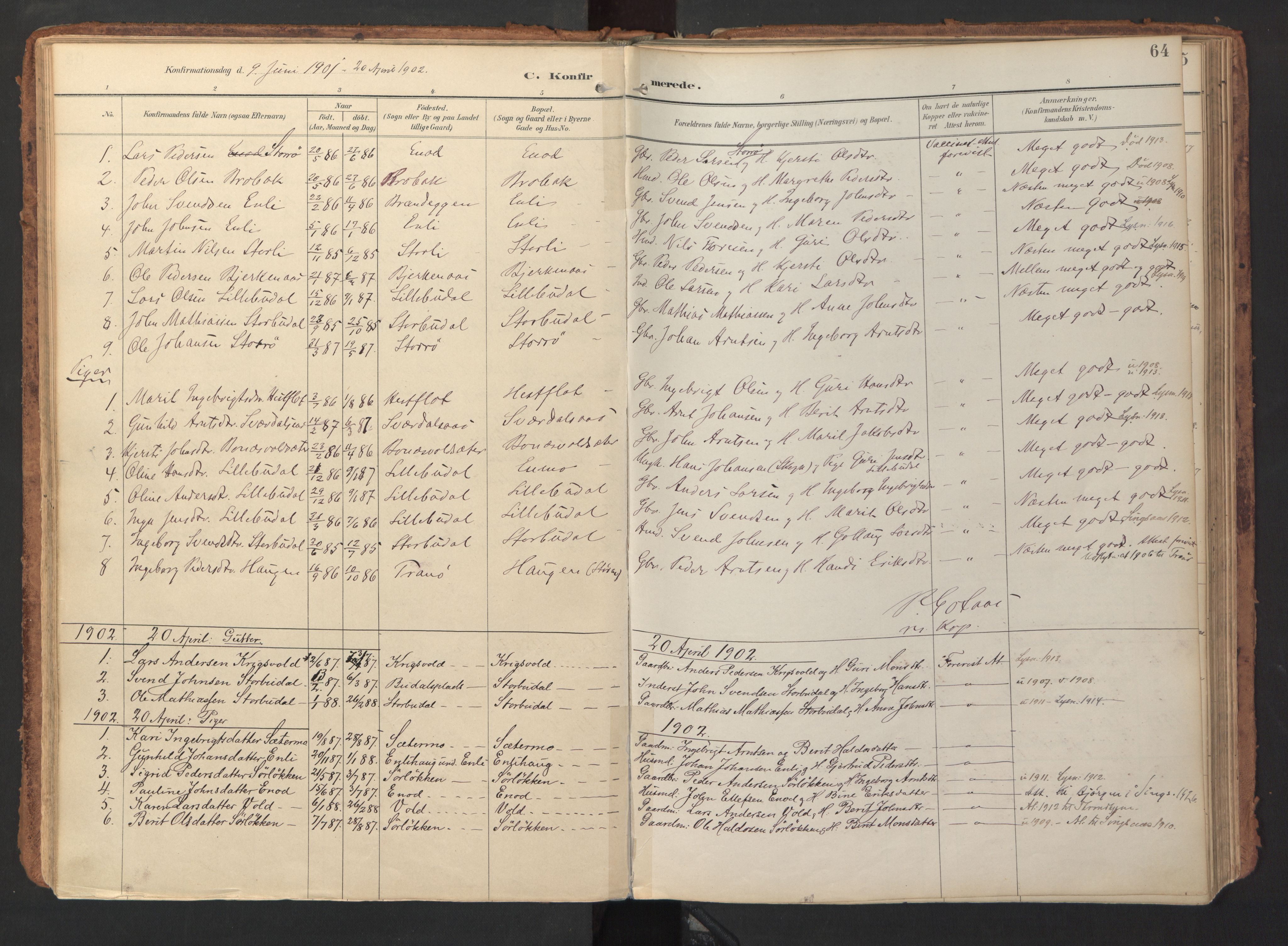 Ministerialprotokoller, klokkerbøker og fødselsregistre - Sør-Trøndelag, SAT/A-1456/690/L1050: Parish register (official) no. 690A01, 1889-1929, p. 64