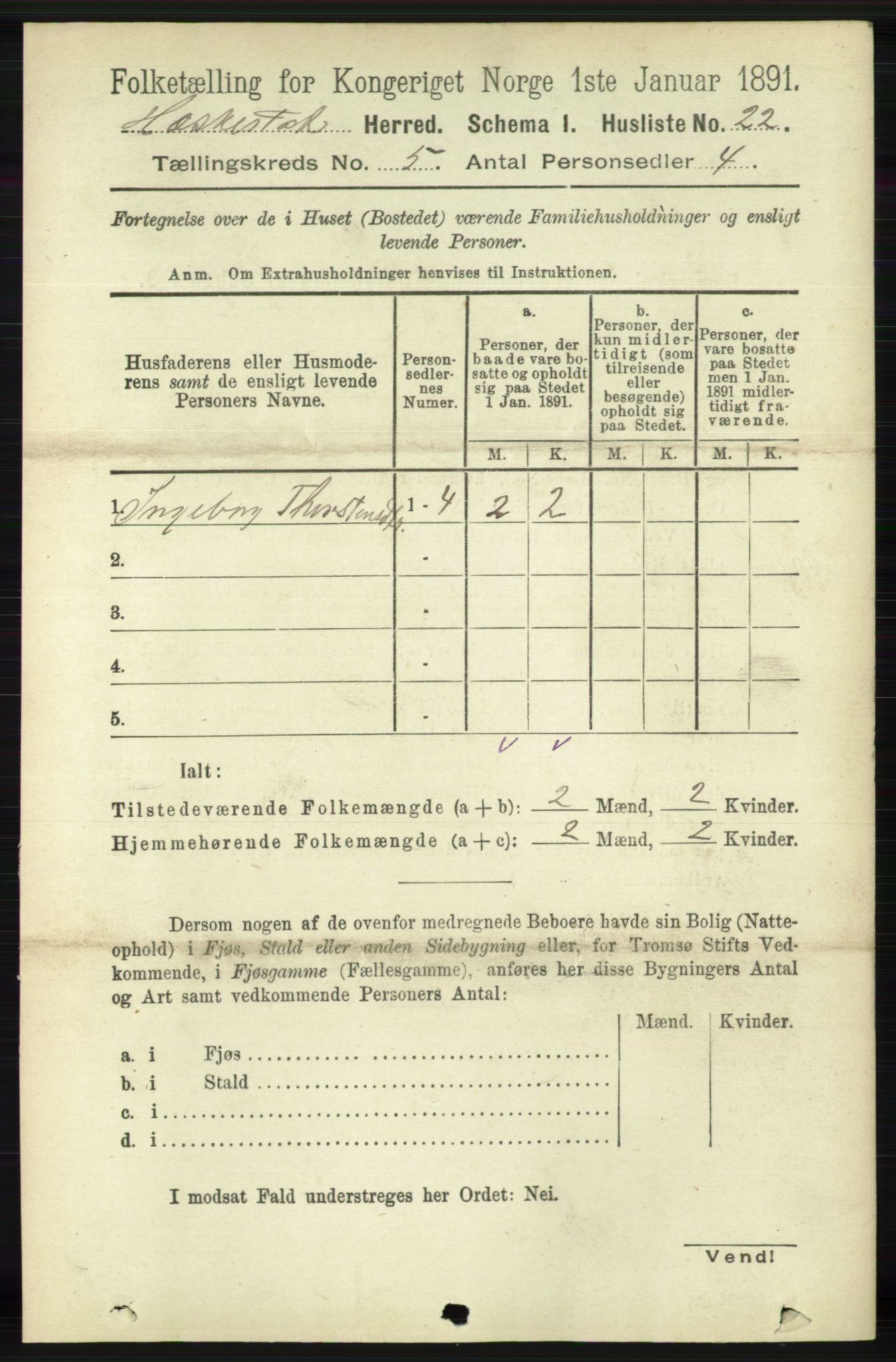 RA, 1891 census for 1113 Heskestad, 1891, p. 867