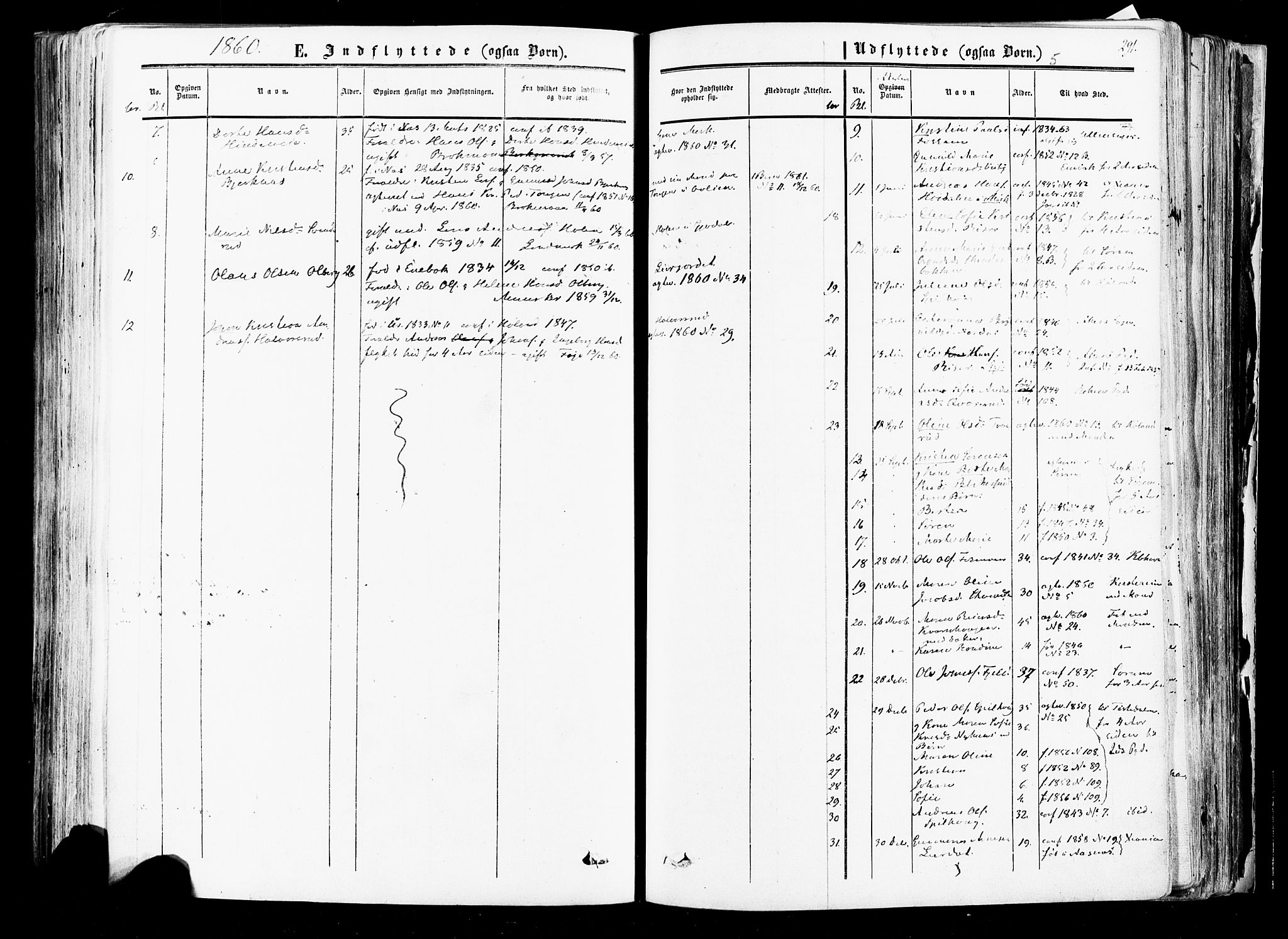 Aurskog prestekontor Kirkebøker, AV/SAO-A-10304a/F/Fa/L0007: Parish register (official) no. I 7, 1854-1877, p. 291