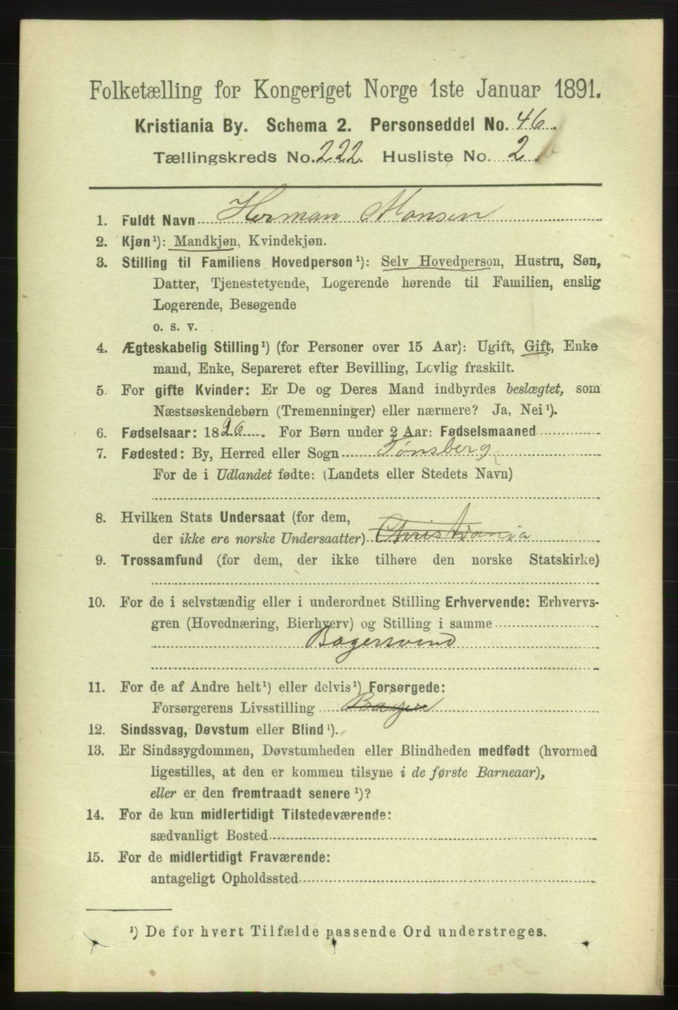 RA, 1891 census for 0301 Kristiania, 1891, p. 133107