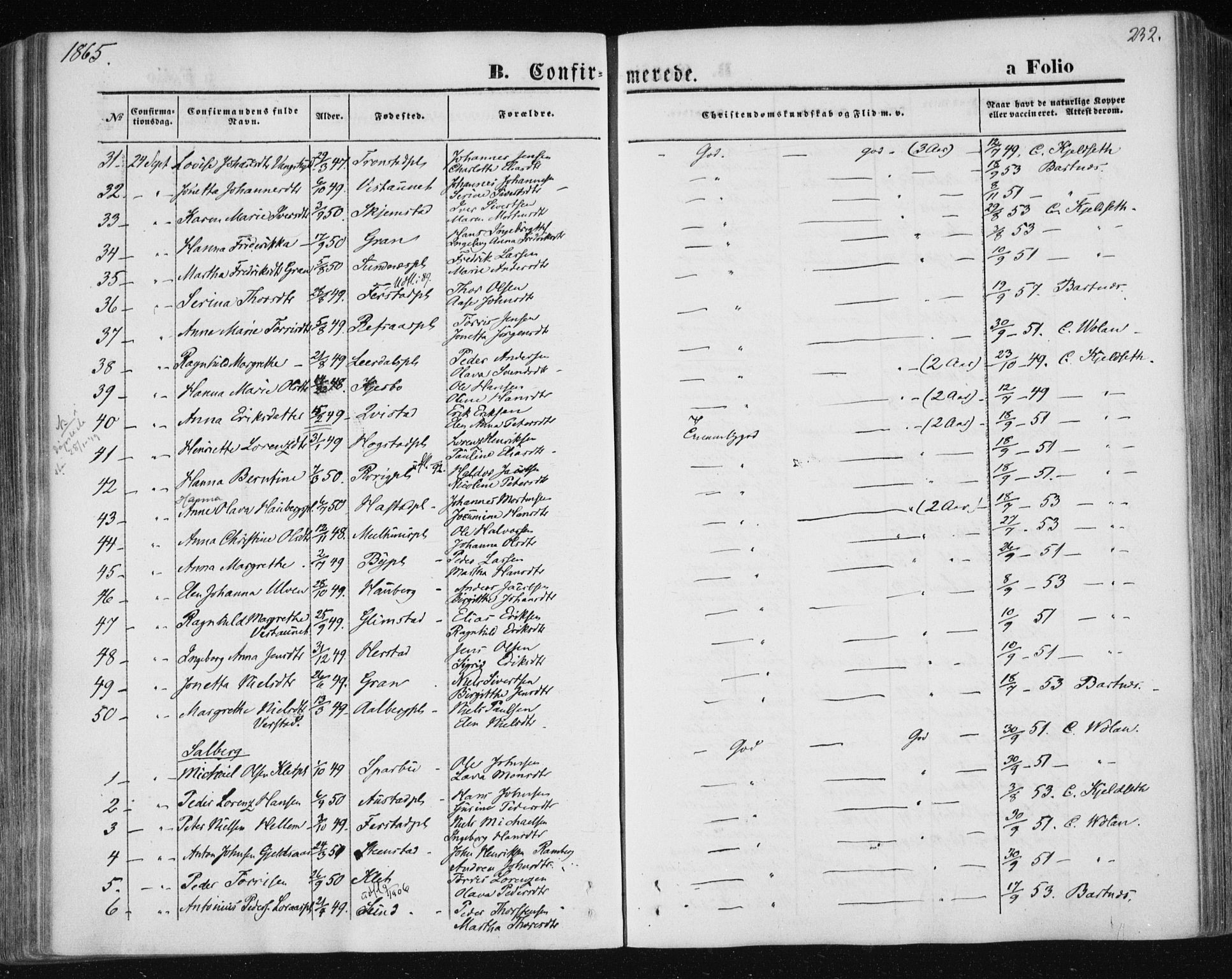 Ministerialprotokoller, klokkerbøker og fødselsregistre - Nord-Trøndelag, AV/SAT-A-1458/730/L0283: Parish register (official) no. 730A08, 1855-1865, p. 232