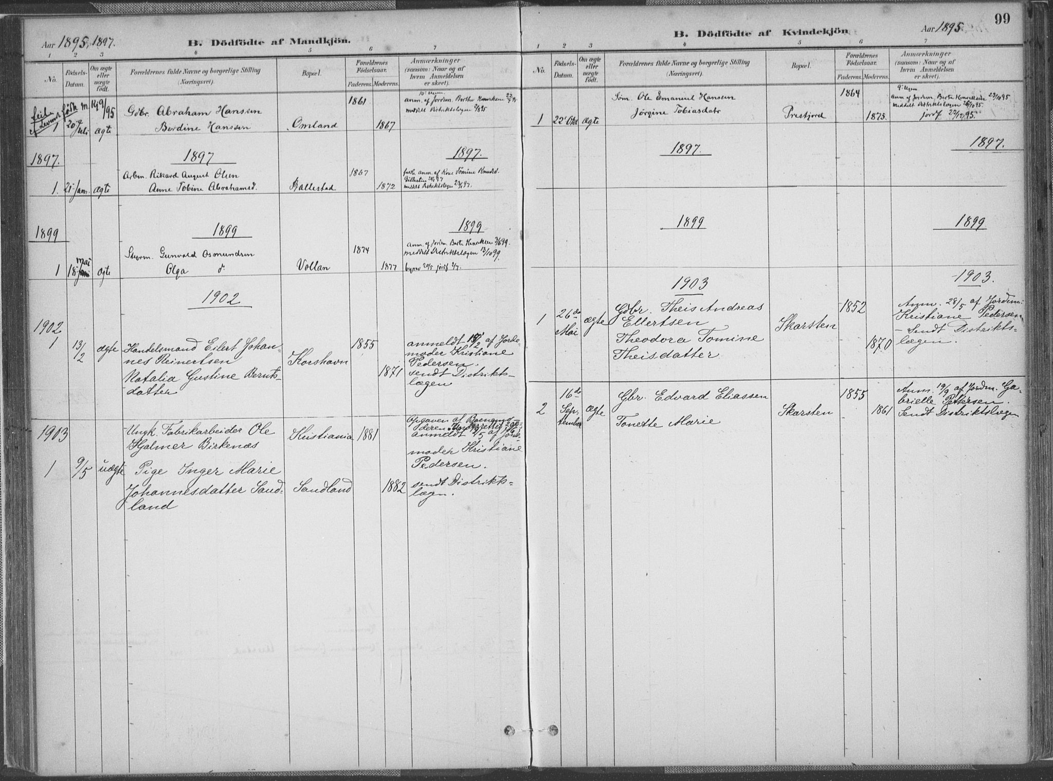 Lyngdal sokneprestkontor, SAK/1111-0029/F/Fa/Faa/L0004: Parish register (official) no. A 4, 1883-1904, p. 99