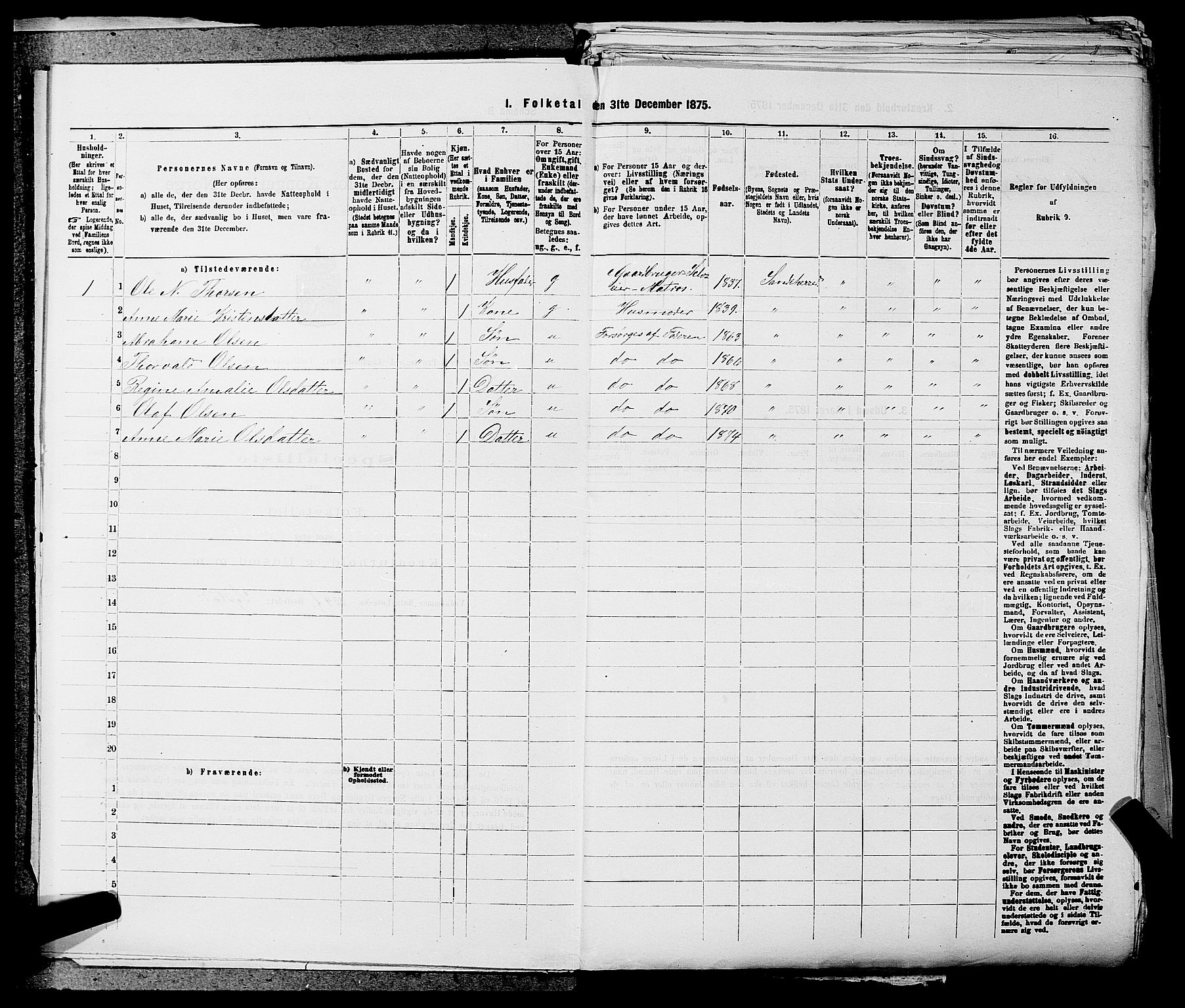 SAKO, 1875 census for 0724L Sandeherred/Sandeherred, 1875, p. 924