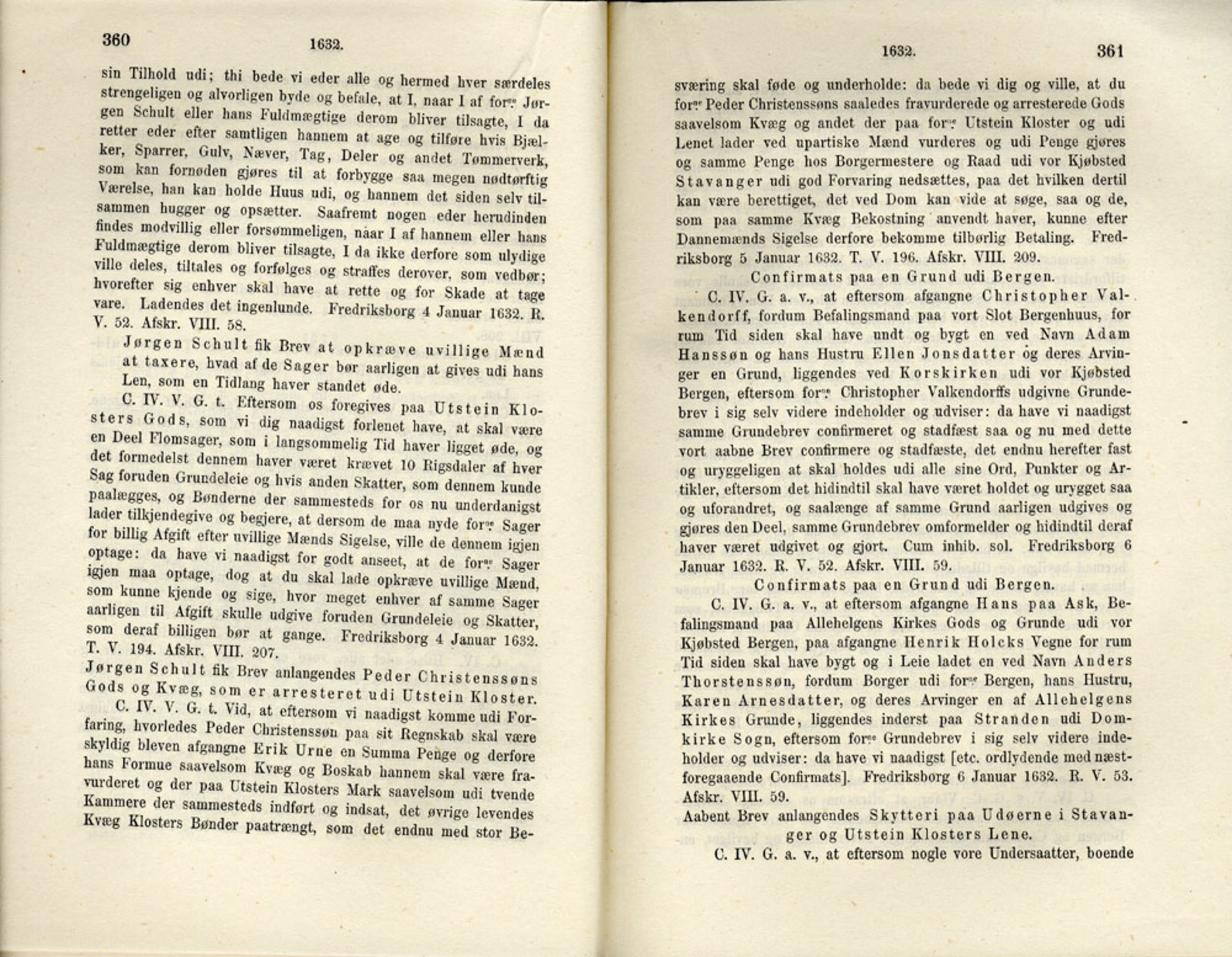 Publikasjoner utgitt av Det Norske Historiske Kildeskriftfond, PUBL/-/-/-: Norske Rigs-Registranter, bind 6, 1628-1634, p. 360-361