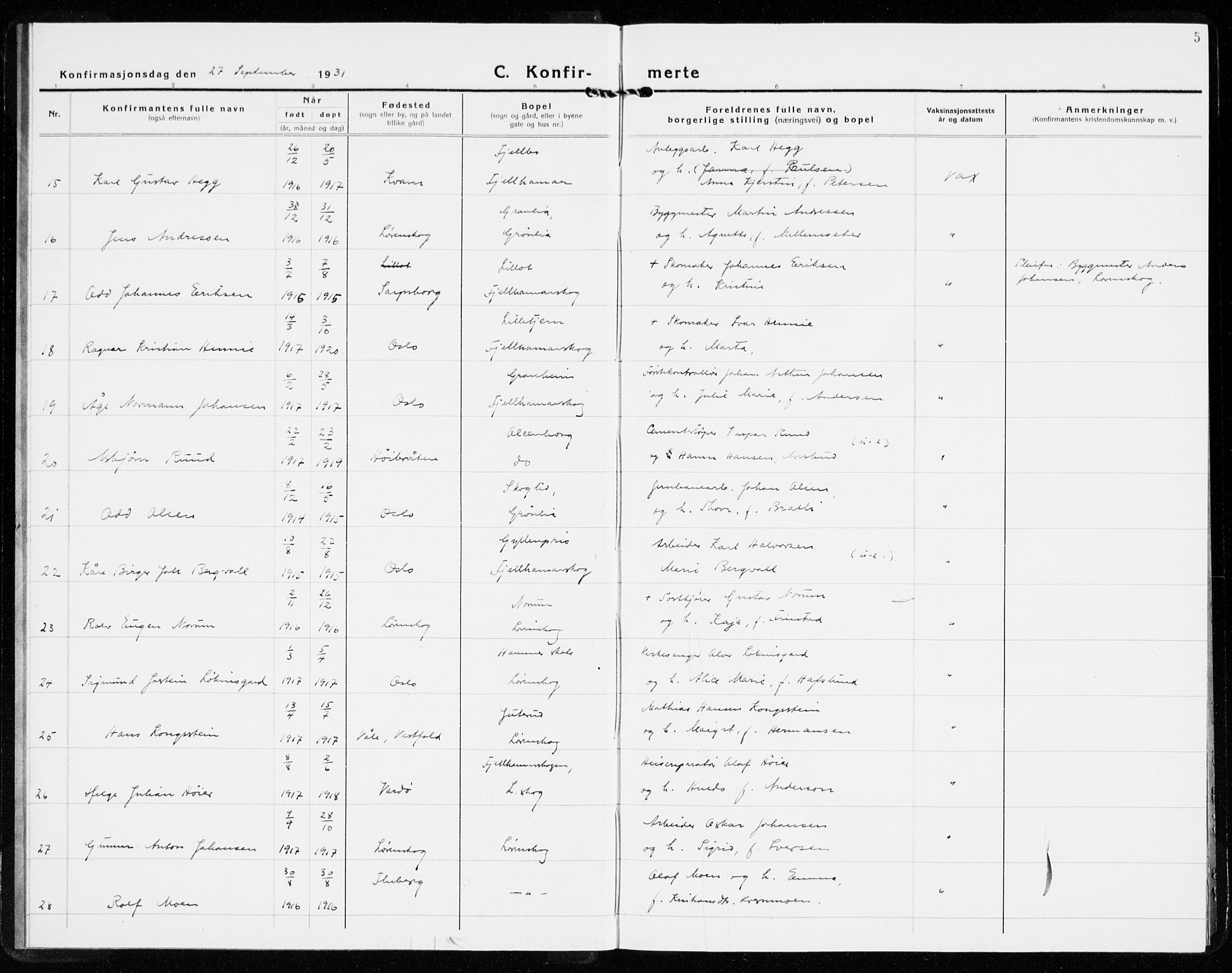 Skedsmo prestekontor Kirkebøker, AV/SAO-A-10033a/F/Fb/L0004: Parish register (official) no. II 4, 1931-1943, p. 5