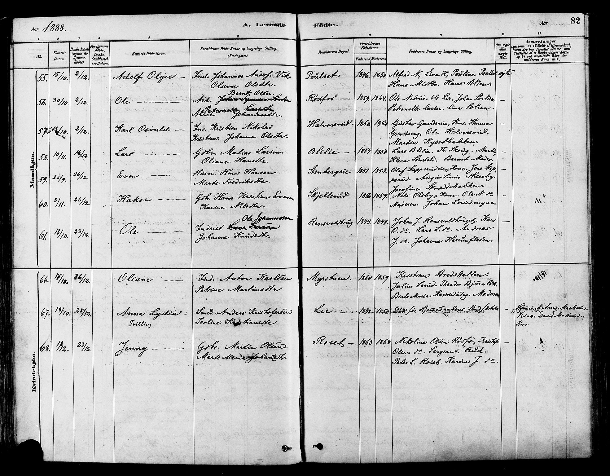 Vestre Toten prestekontor, SAH/PREST-108/H/Ha/Haa/L0009: Parish register (official) no. 9, 1878-1894, p. 82