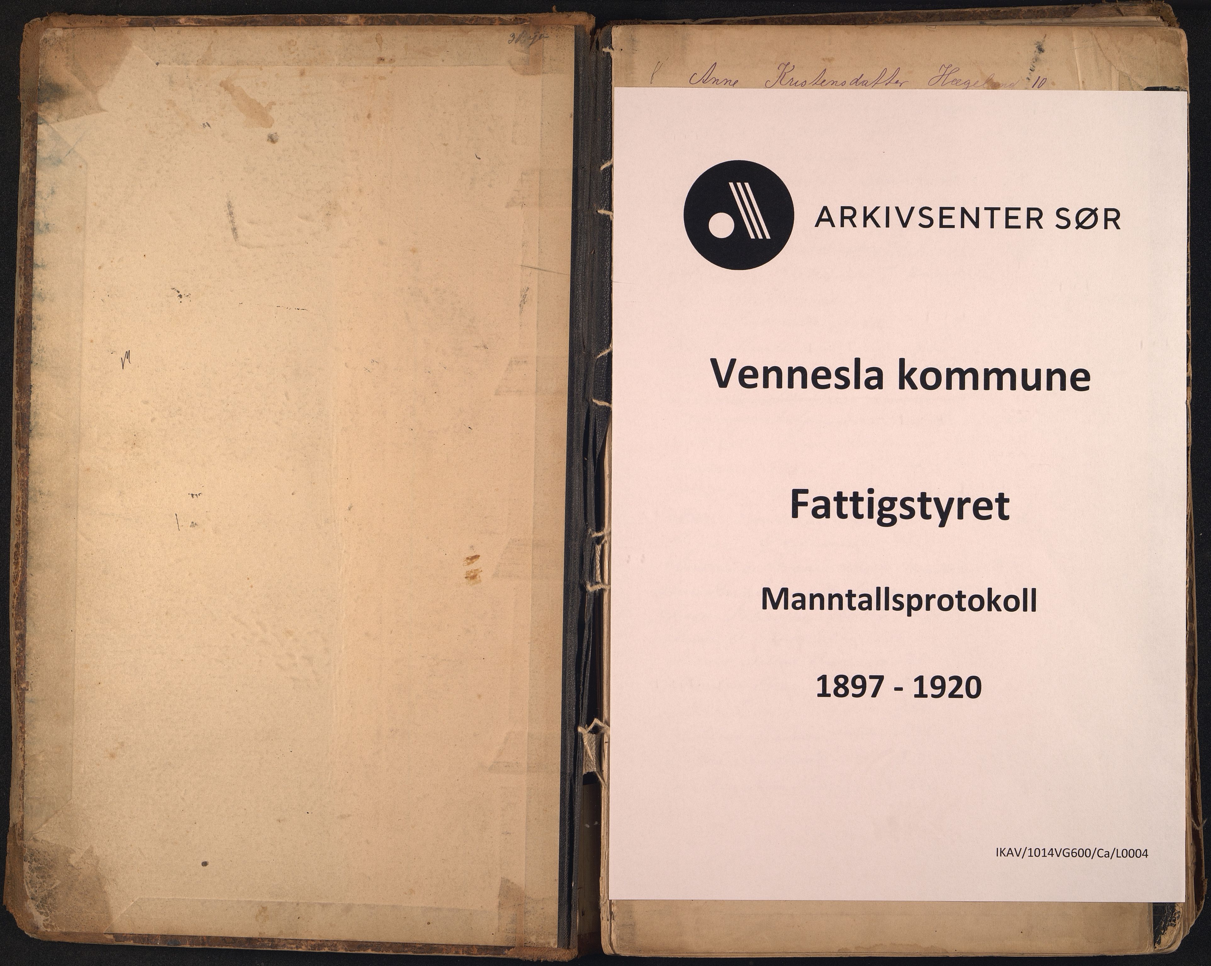 Vennesla kommune - Fattigstyret/Sosialkontoret, IKAV/1014VG600/Ca/L0004: Mantallsprotokoll, 1897-1920