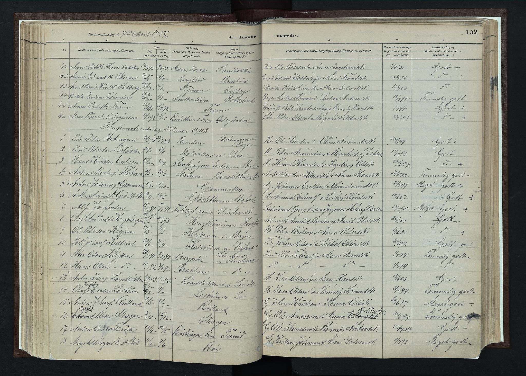 Nord-Fron prestekontor, SAH/PREST-080/H/Ha/Haa/L0004: Parish register (official) no. 4, 1884-1914, p. 152
