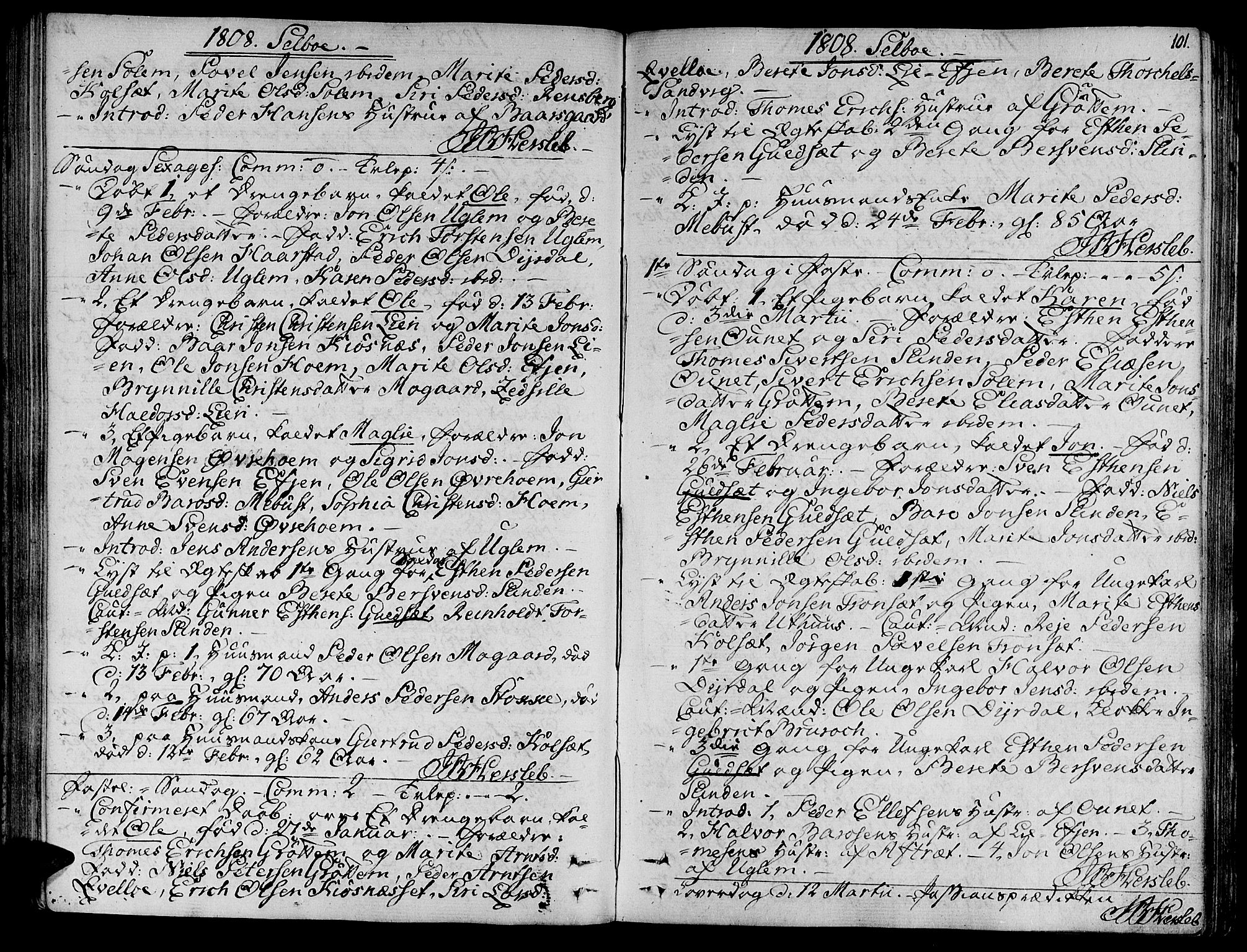 Ministerialprotokoller, klokkerbøker og fødselsregistre - Sør-Trøndelag, SAT/A-1456/695/L1140: Parish register (official) no. 695A03, 1801-1815, p. 101
