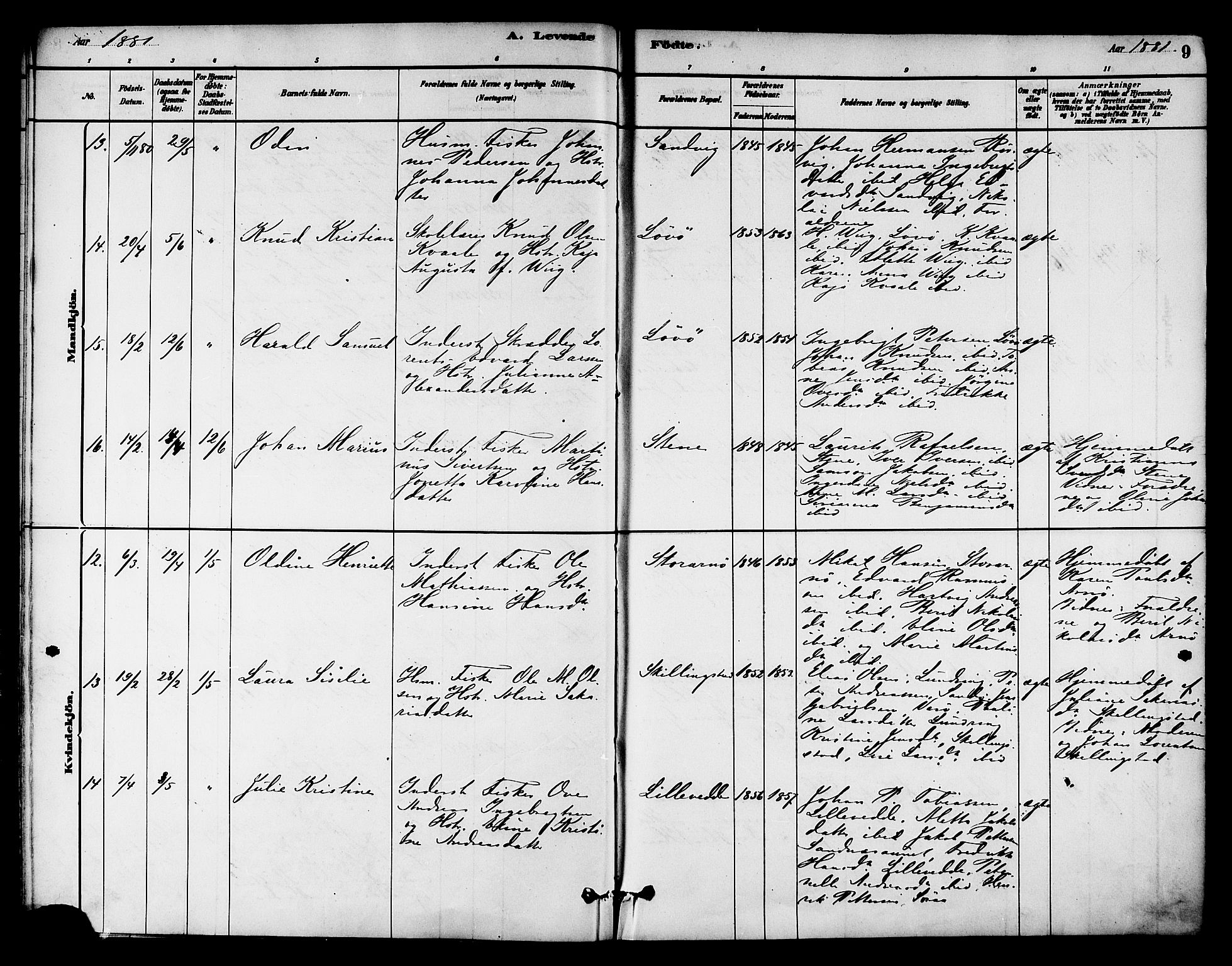 Ministerialprotokoller, klokkerbøker og fødselsregistre - Nord-Trøndelag, AV/SAT-A-1458/784/L0672: Parish register (official) no. 784A07, 1880-1887, p. 9