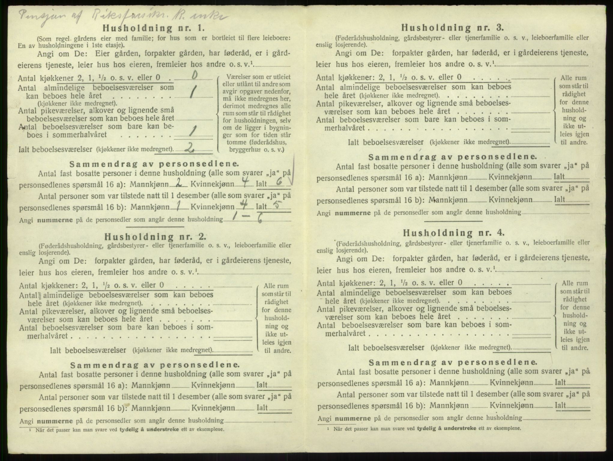 SAB, 1920 census for Vevring, 1920, p. 433