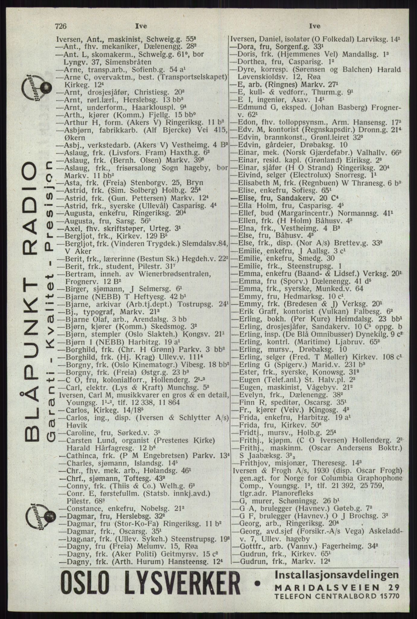 Kristiania/Oslo adressebok, PUBL/-, 1941, p. 726