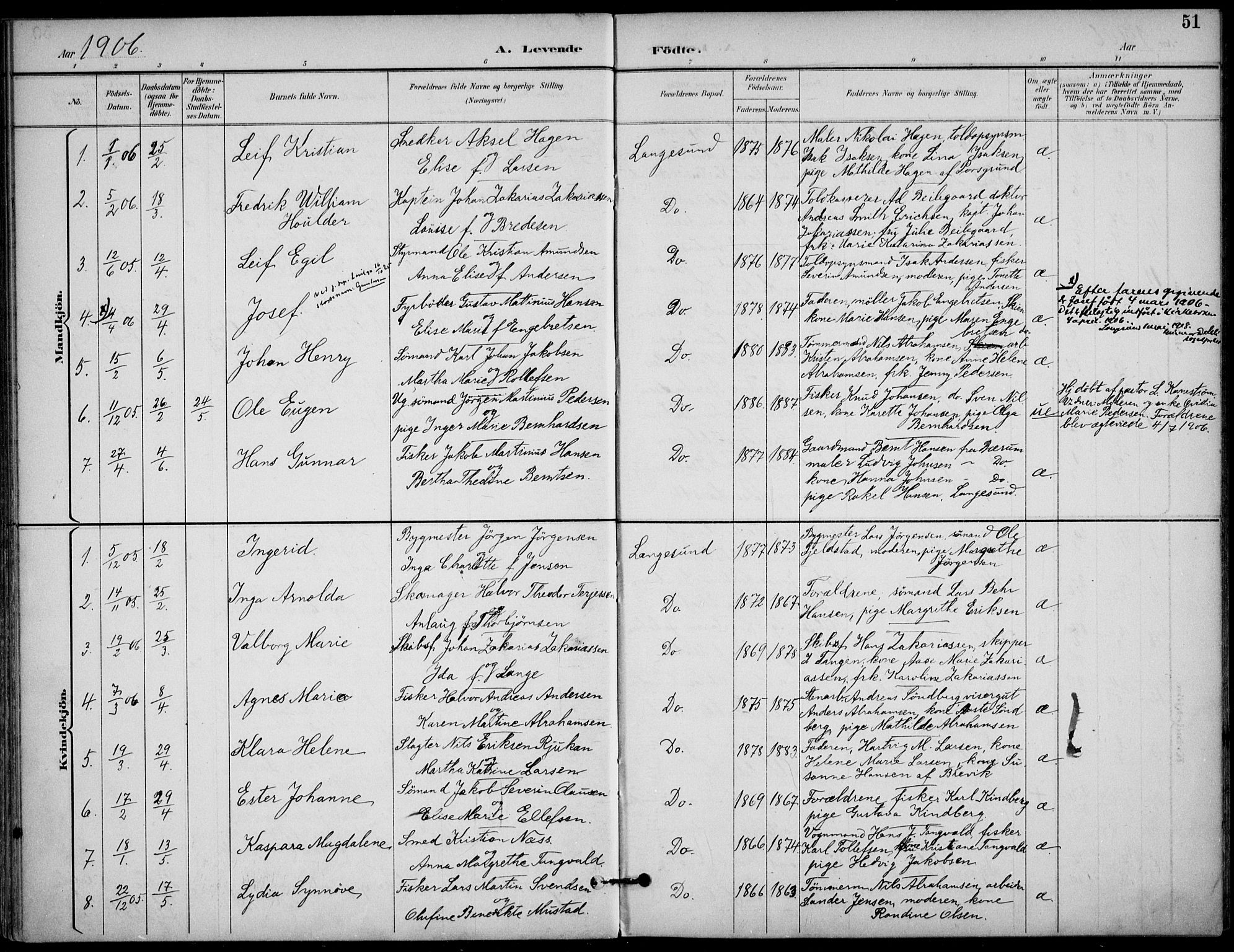 Langesund kirkebøker, SAKO/A-280/F/Fa/L0003: Parish register (official) no. 3, 1893-1907, p. 51