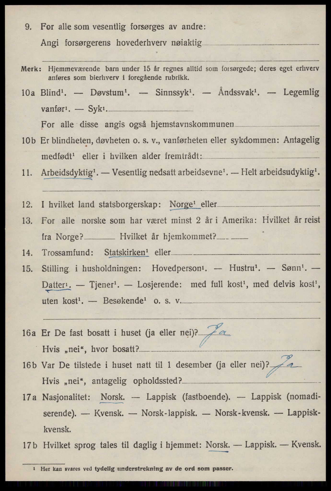 SAT, 1920 census for Selbu, 1920, p. 2297