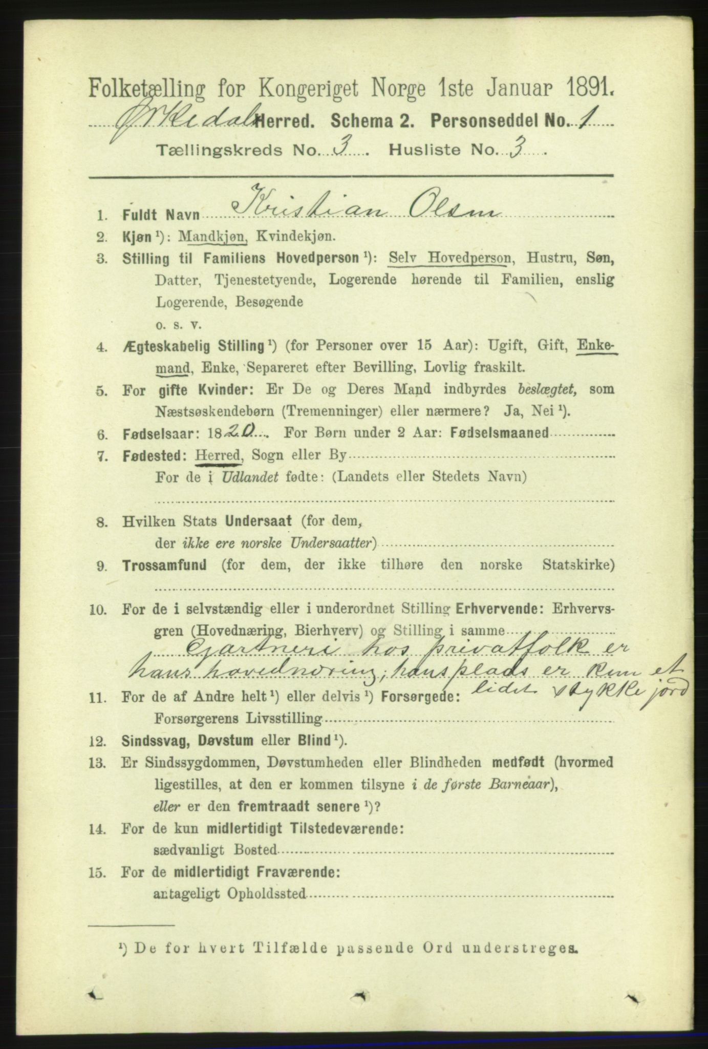 RA, 1891 census for 1638 Orkdal, 1891, p. 1489