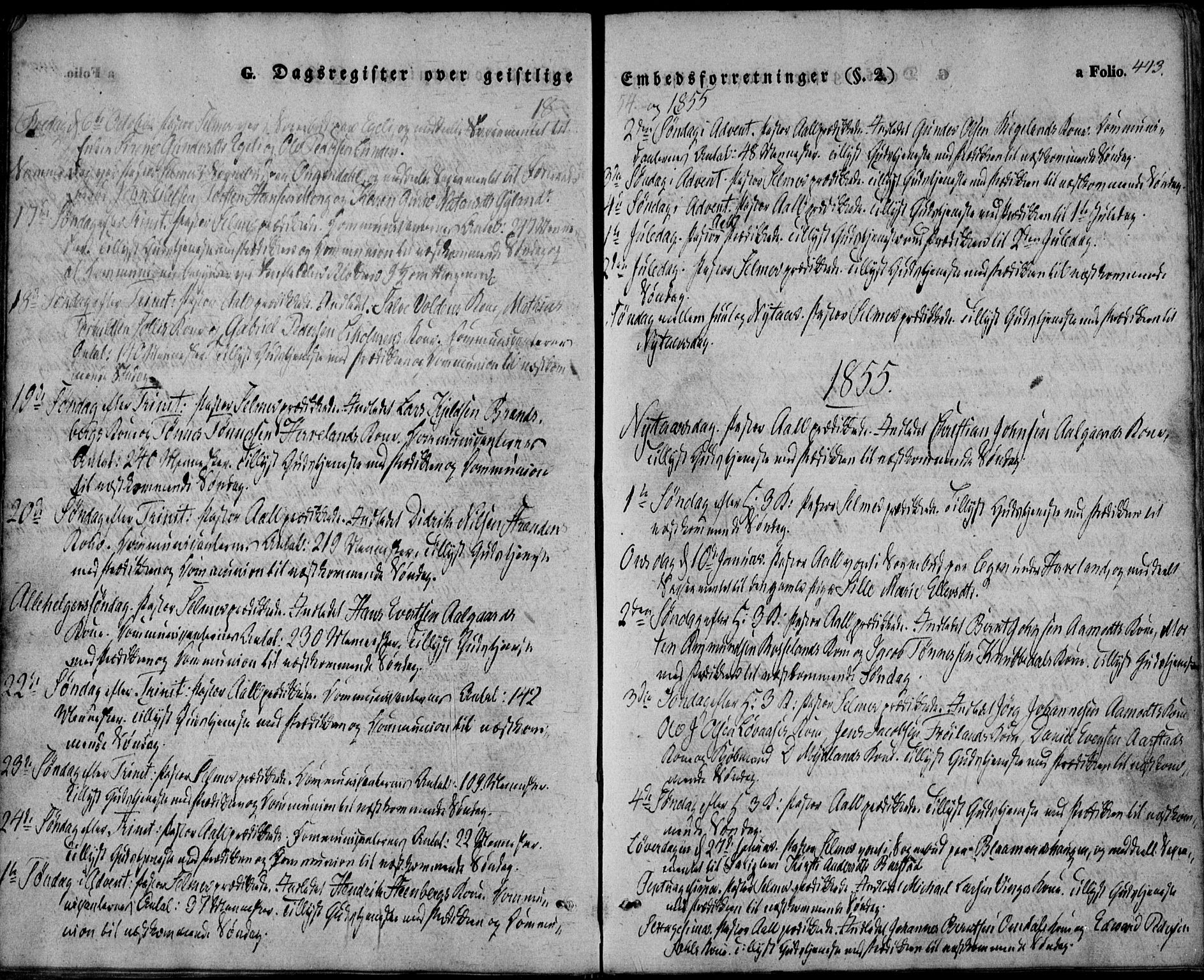 Sokndal sokneprestkontor, SAST/A-101808: Parish register (official) no. A 8.2, 1842-1857, p. 443