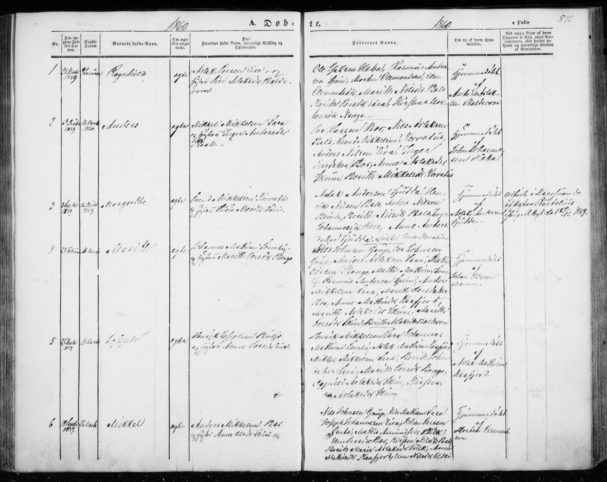 Kautokeino sokneprestembete, SATØ/S-1340/H/Ha/L0002.kirke: Parish register (official) no. 2, 1843-1861, p. 87