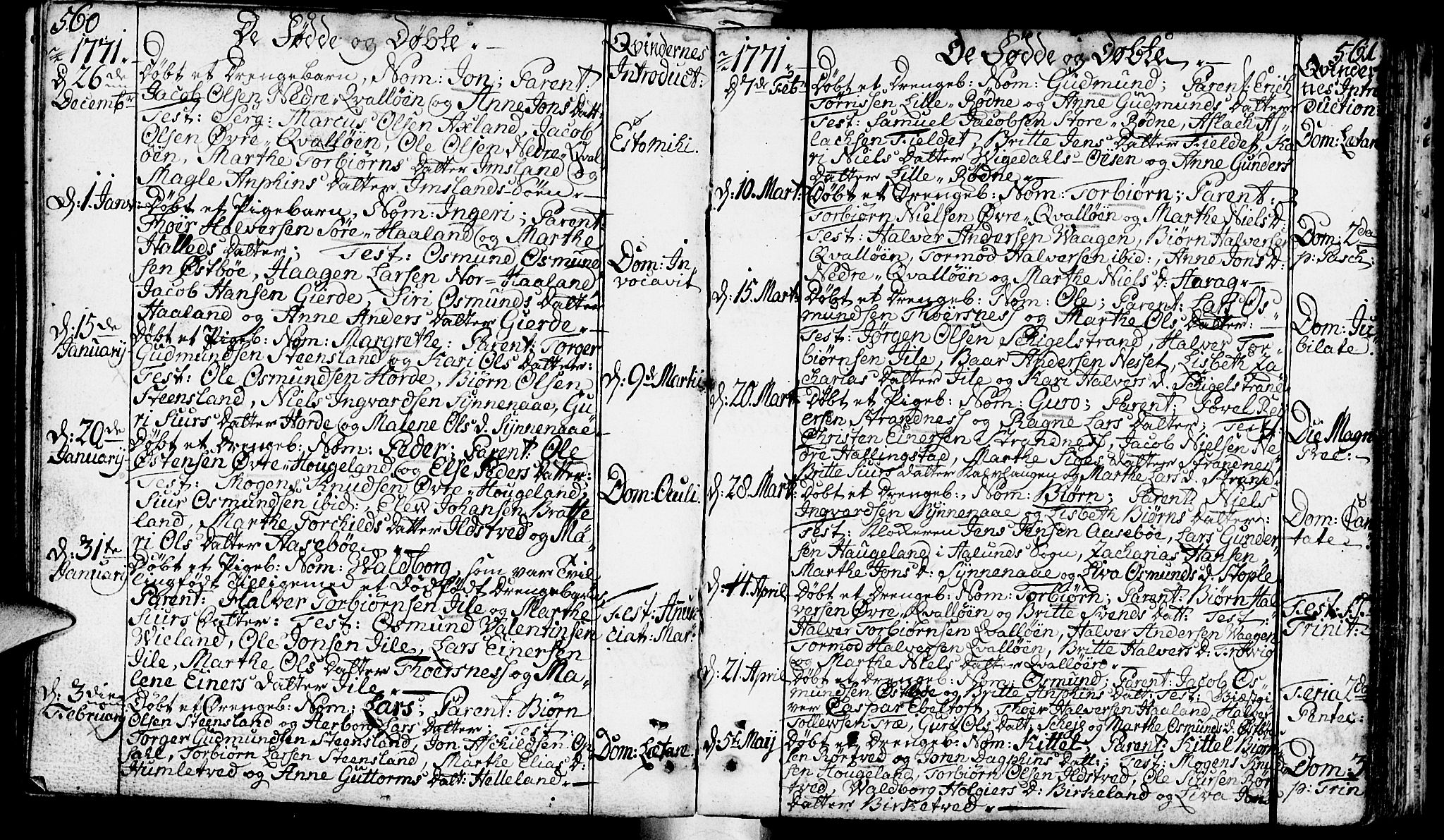 Vikedal sokneprestkontor, AV/SAST-A-101840/01/IV: Parish register (official) no. A 1, 1737-1778, p. 560-561