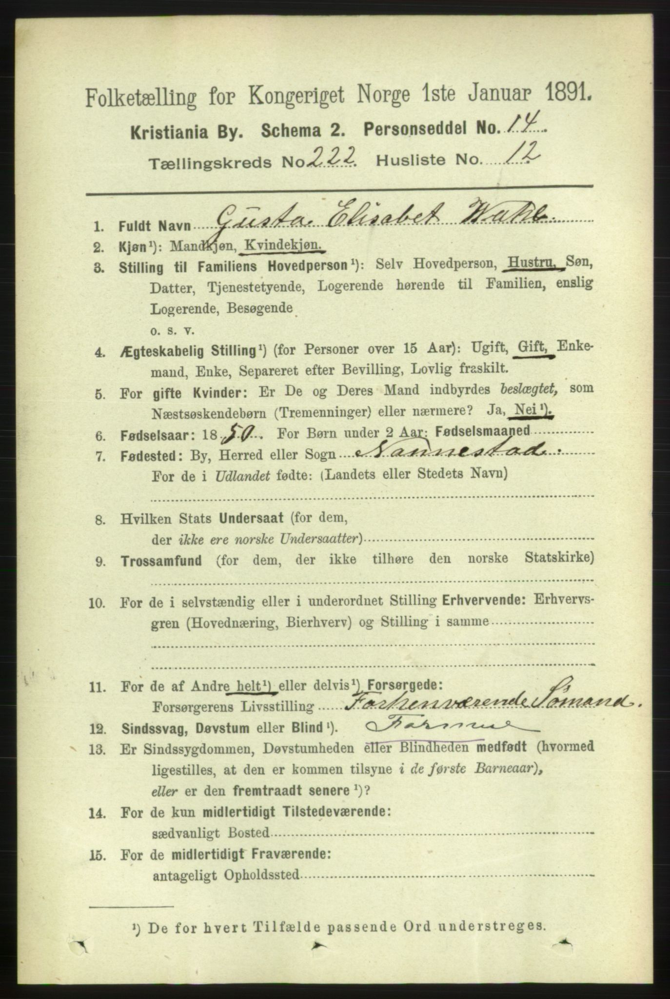 RA, 1891 census for 0301 Kristiania, 1891, p. 133532